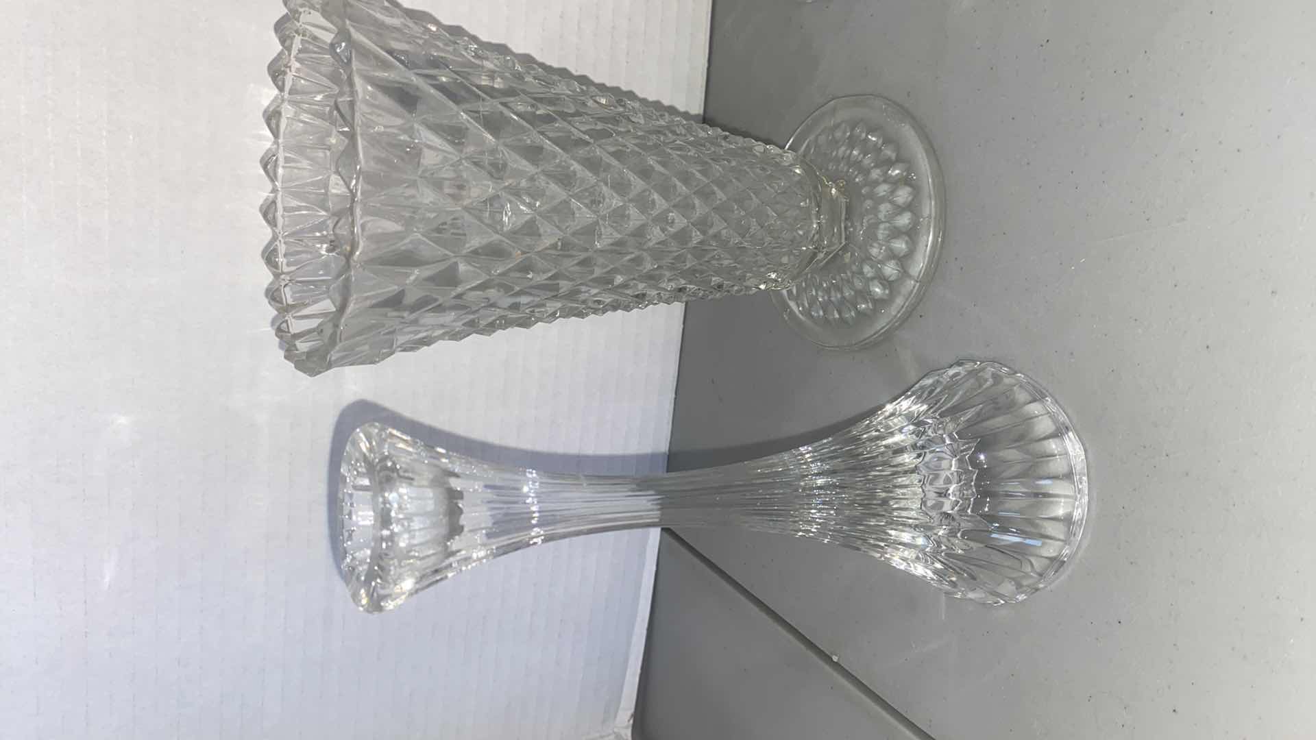 Photo 1 of 5 CRYSTAL CANDLE HOLDERS & VASES H8”