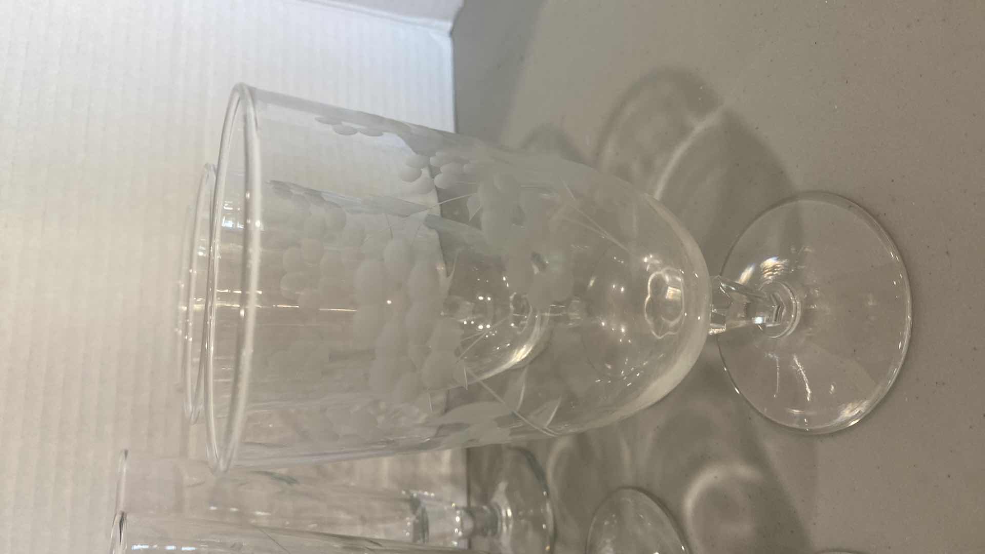 Photo 1 of 9 ETCHED GLASS STEMWARE