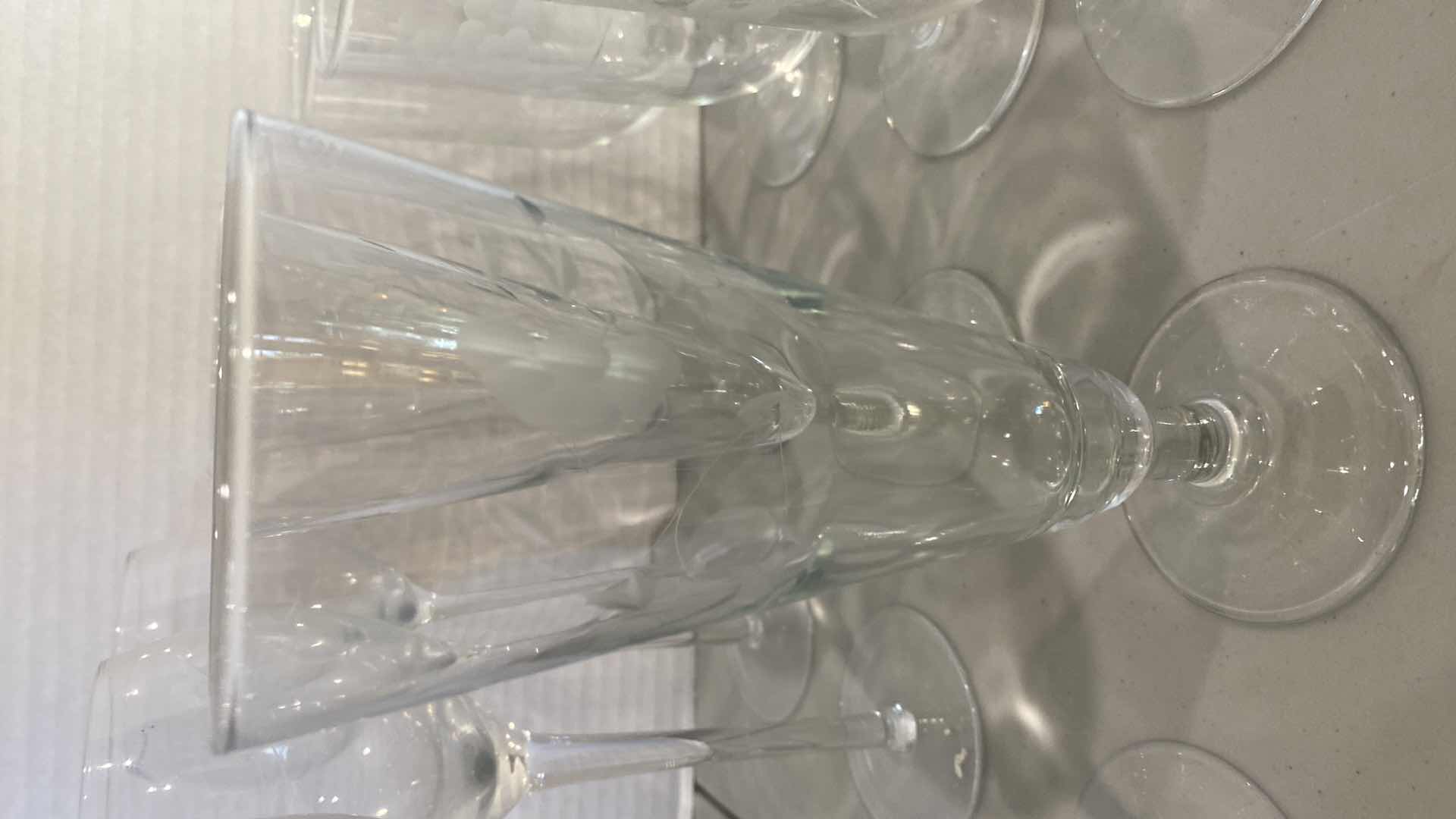 Photo 1 of 9 ETCHED GLASS STEMWARE