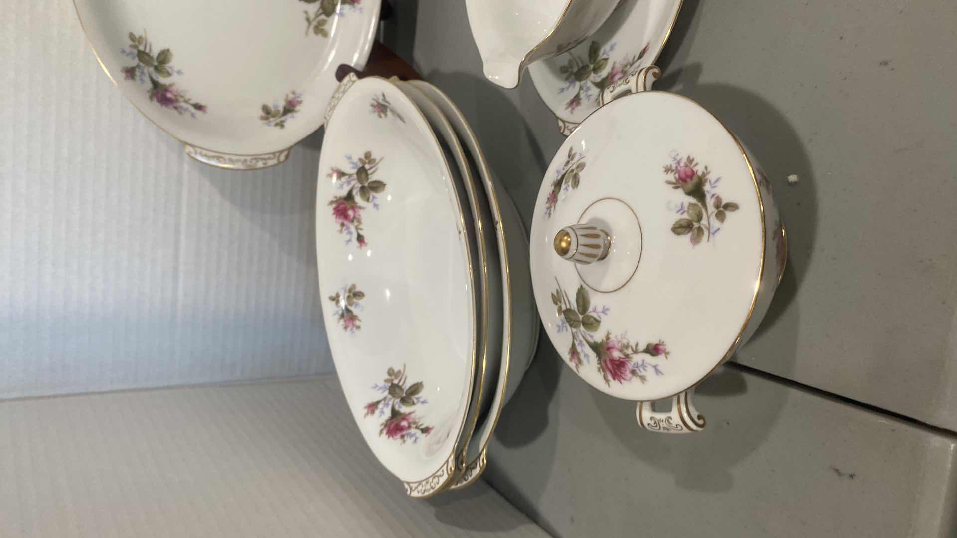 Photo 1 of 12 PIECES ALADDIN CHINA SERVE WARE “MOSS ROSE”