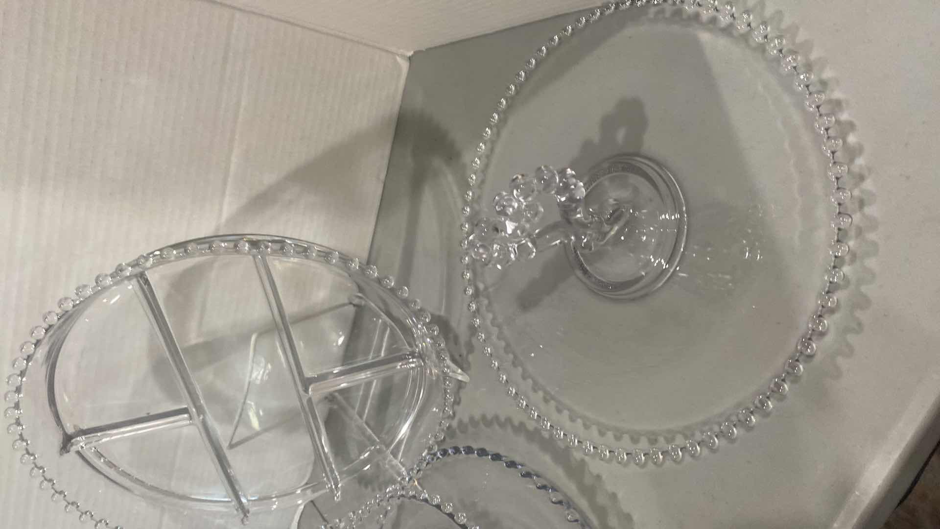 Photo 1 of 5 GLASS SERVEWARE PLATTERS CHIP & DIP