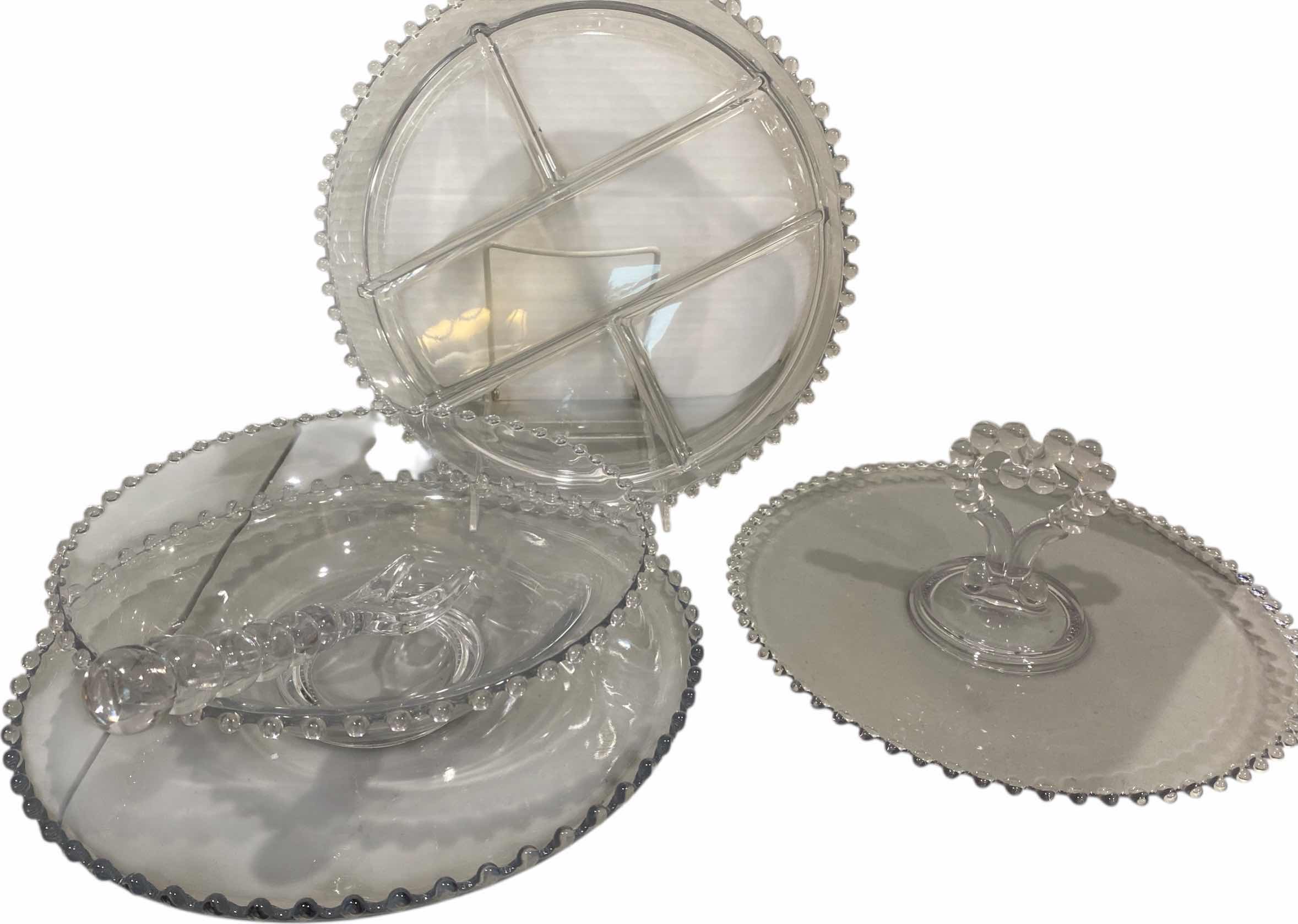 Photo 1 of 5 GLASS SERVEWARE PLATTERS CHIP & DIP