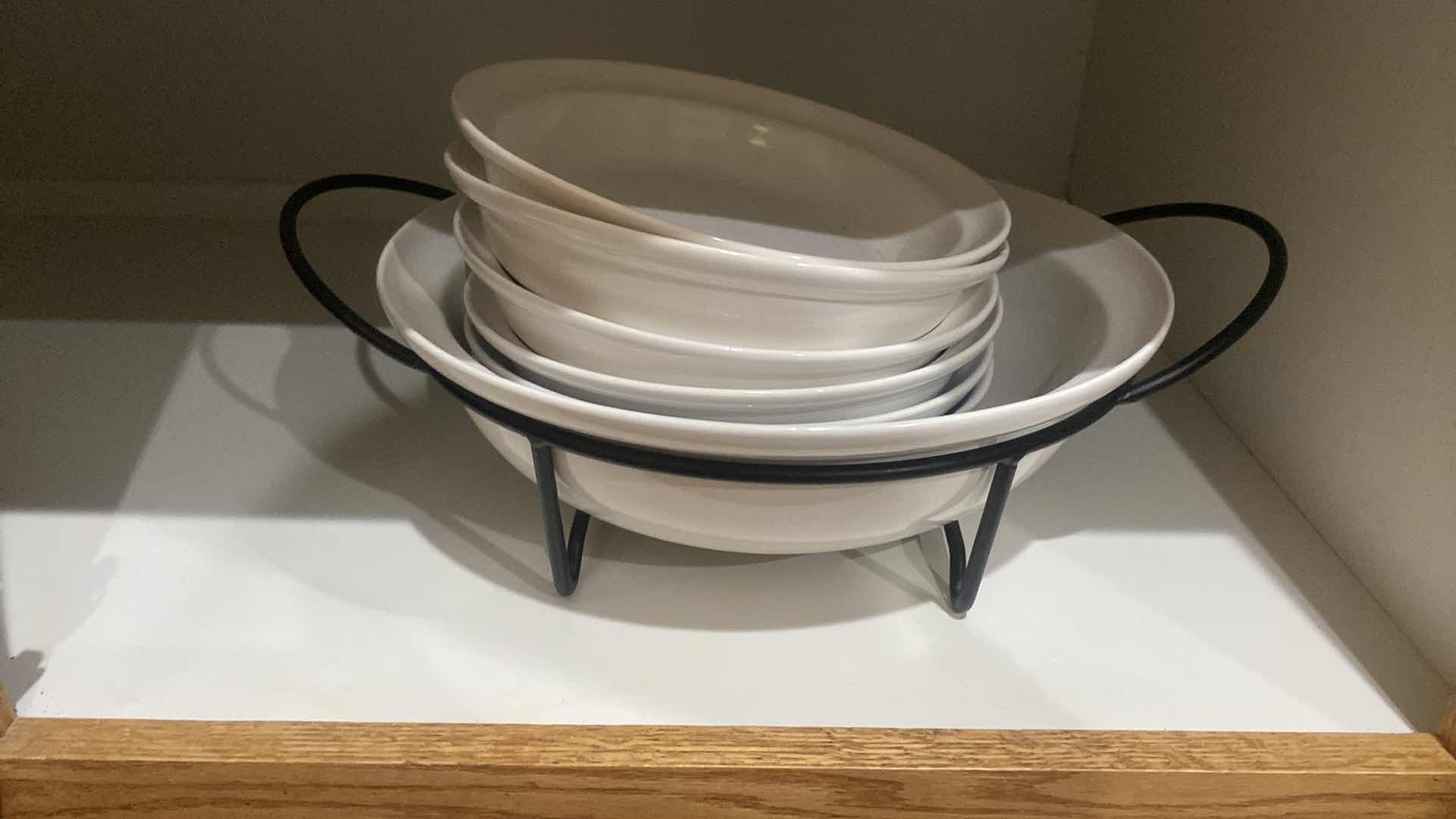 Photo 1 of CONTENTS OF CABINET -CERAMICS C BAKEWARE WITH BOWLS & PLASTIC STORAGE