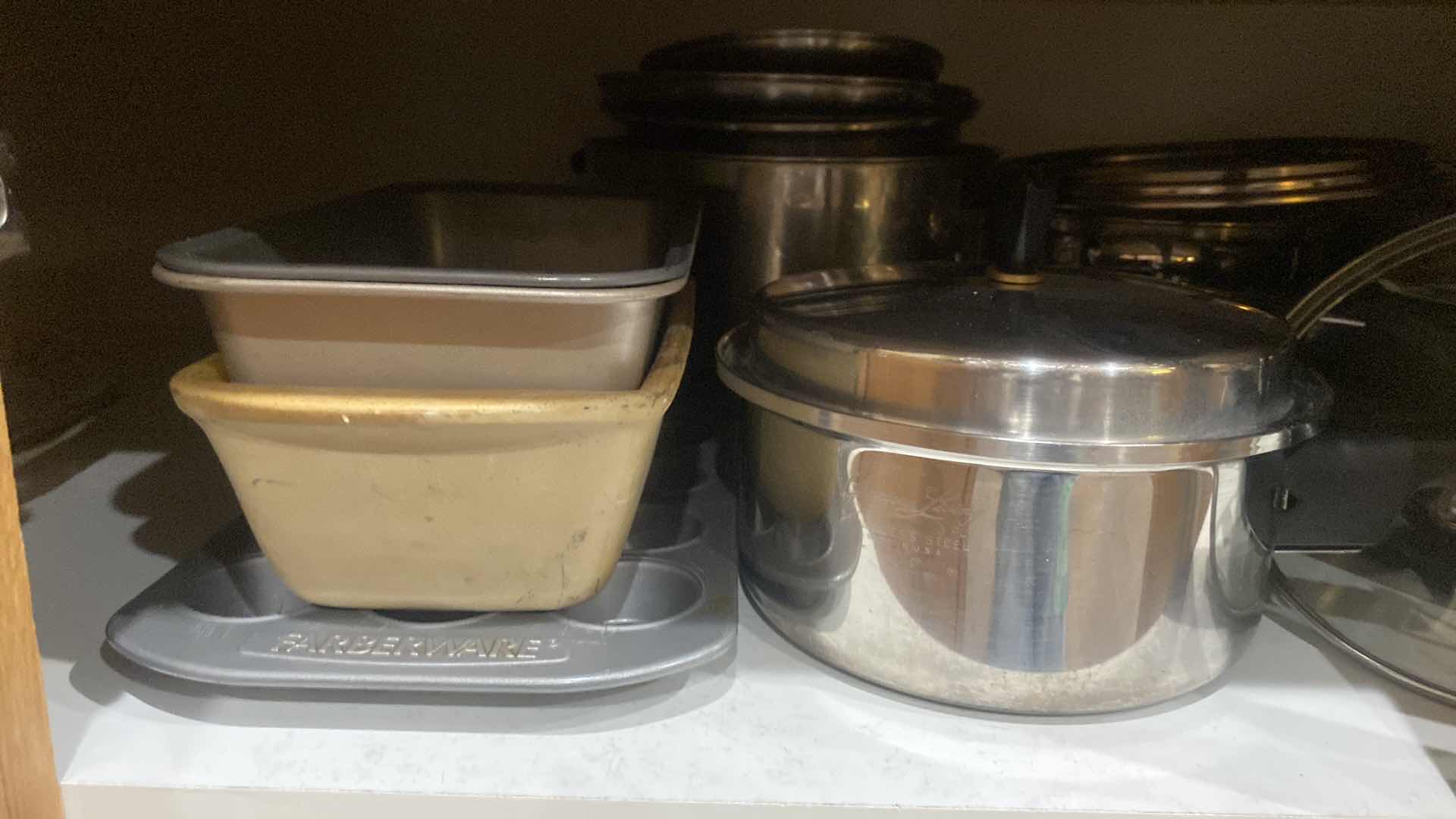 Photo 1 of CONTENTS OF CABINET - POTS & PANS