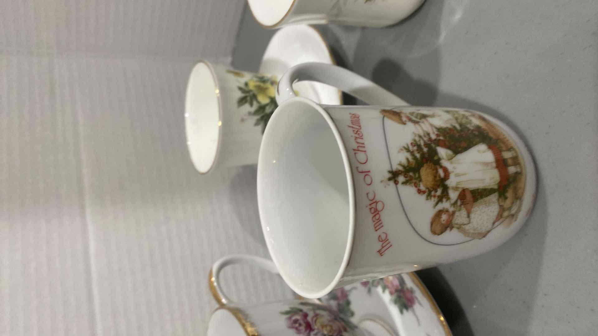 Photo 1 of 2 TEACUPS & SAUCERS & 4 TEACUPS