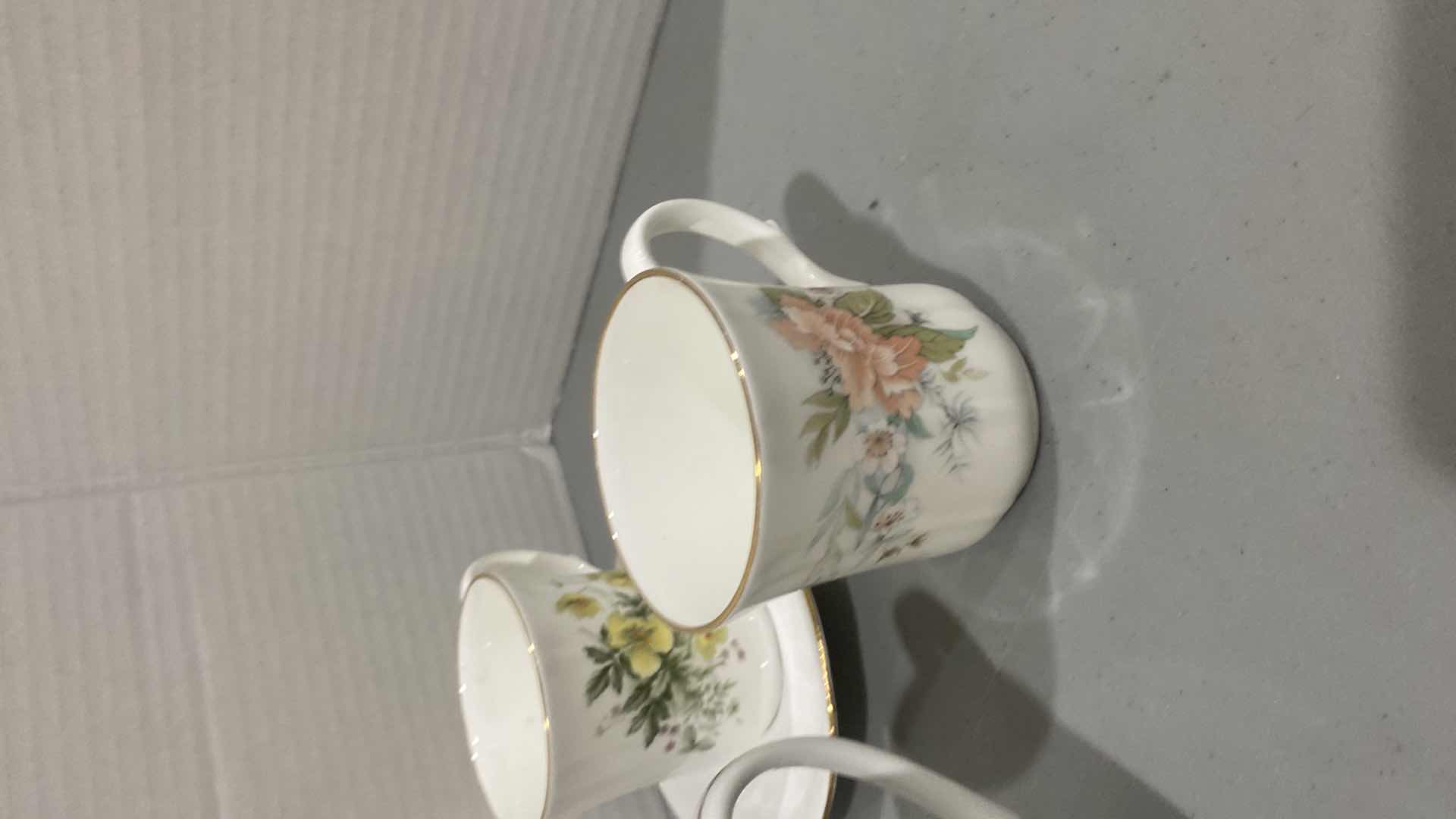 Photo 1 of 2 TEACUPS & SAUCERS & 4 TEACUPS