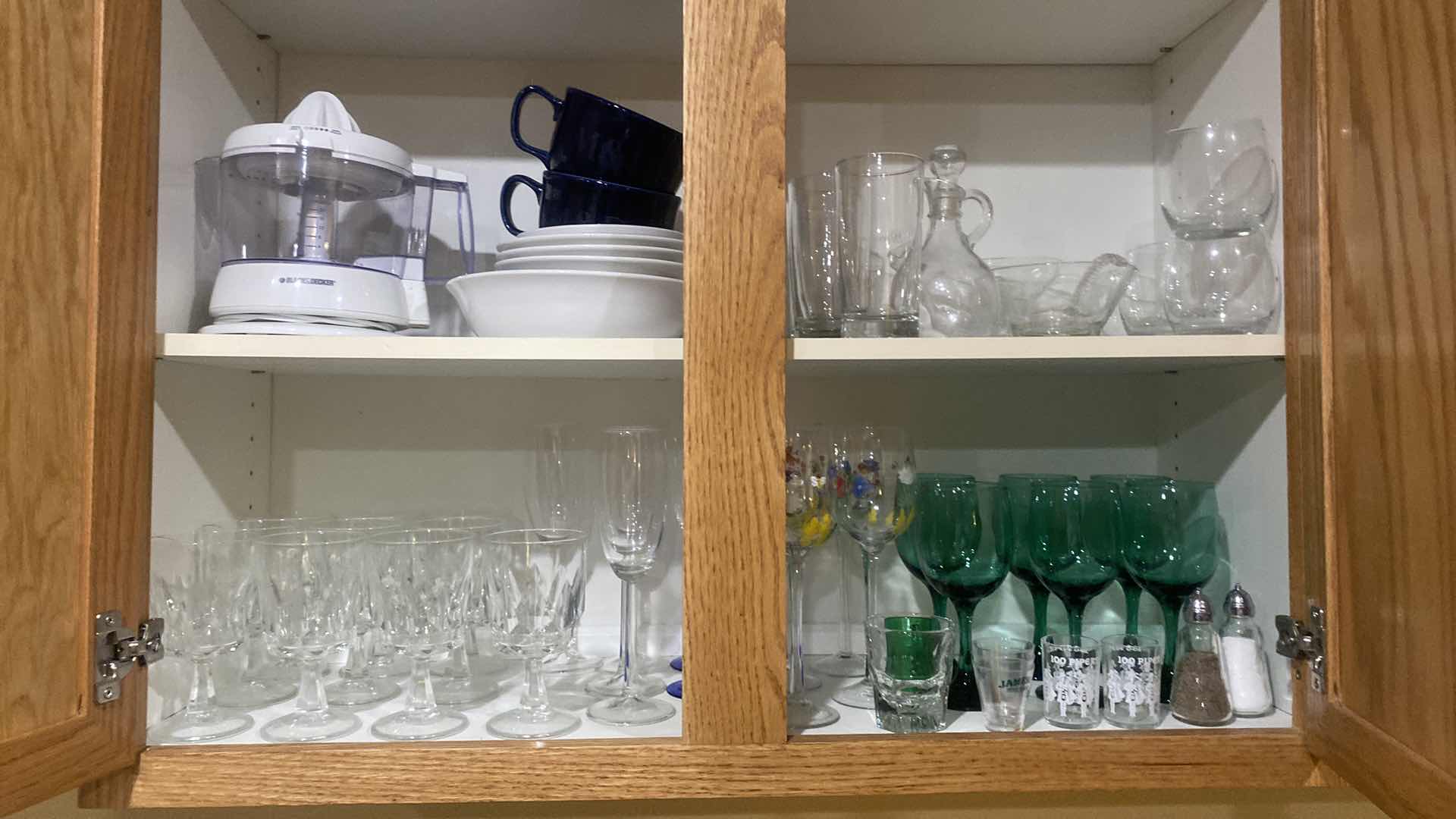 Photo 1 of CONTENTS OF CABINET - STEMWARE, GLASSES & MORE