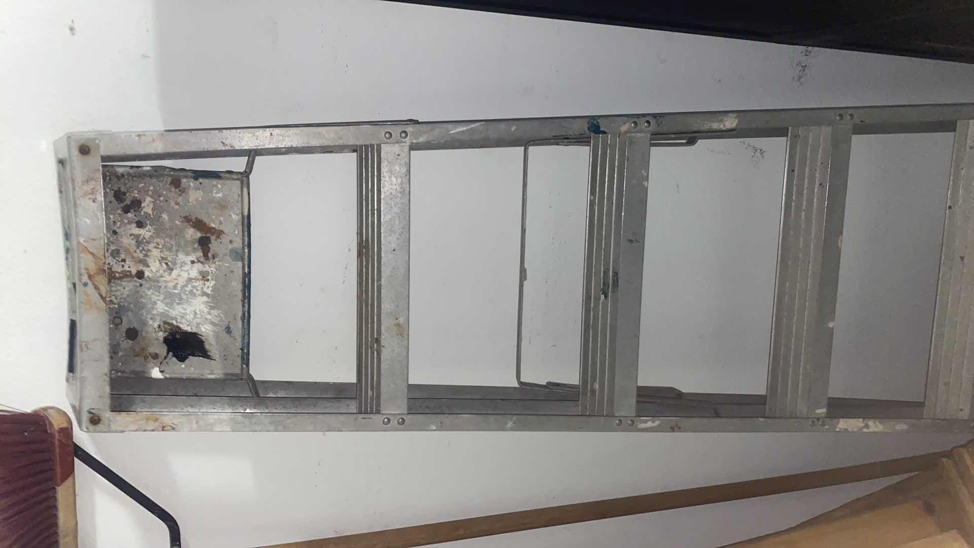 Photo 1 of BED FRAME , WOOD, PUSH BROOM & 6’ ALUMINUM LADDER