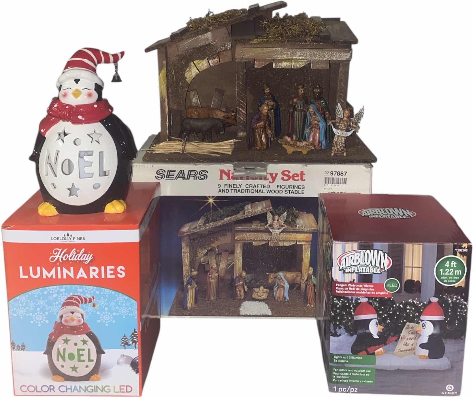 Photo 1 of 3 HOLIDAY DECOR - LUMINARIE, NATIVITY & INFLATABLE PENGUIN