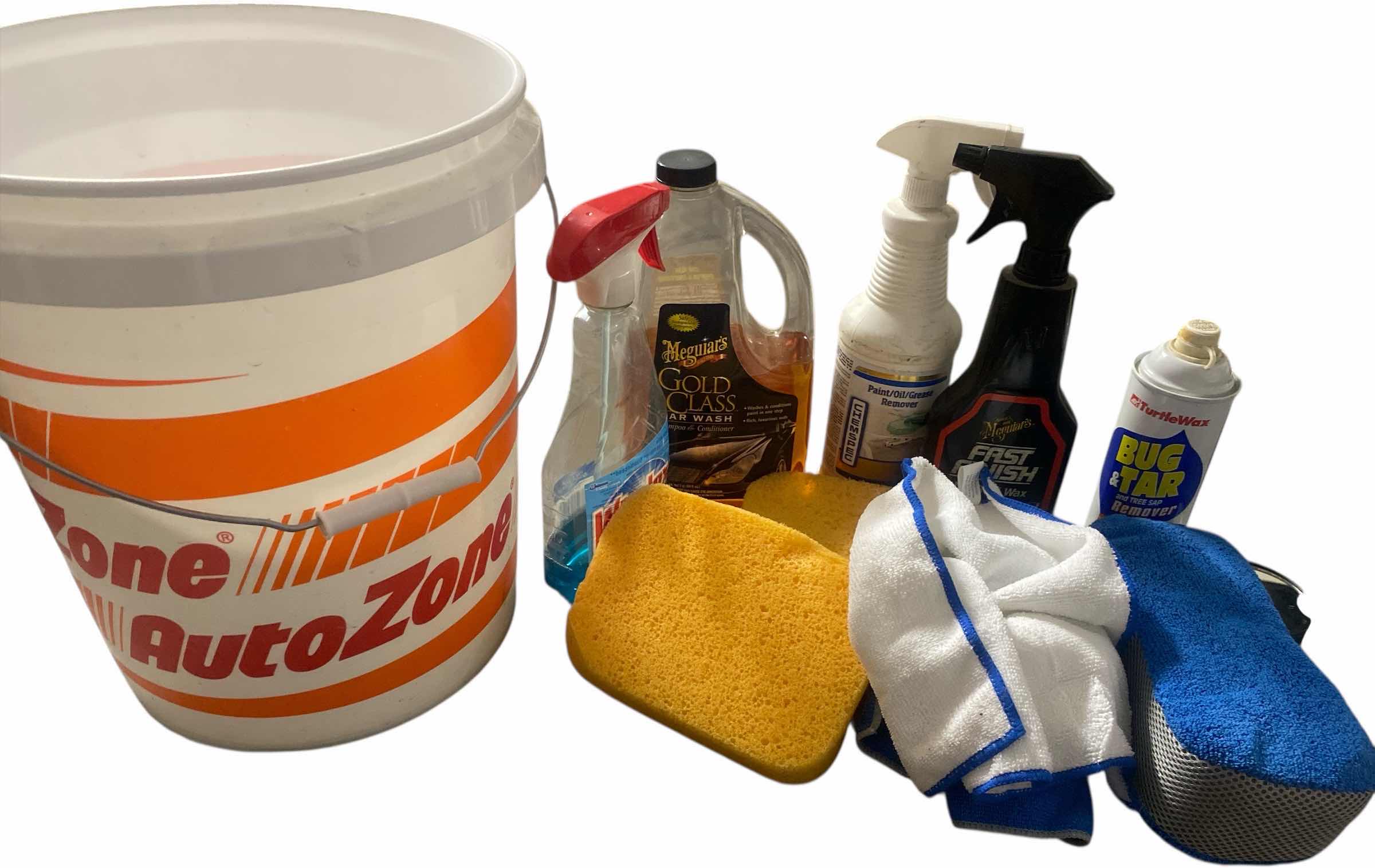 Photo 1 of CAR CLEANING SUPPLIES WITH BUCKET