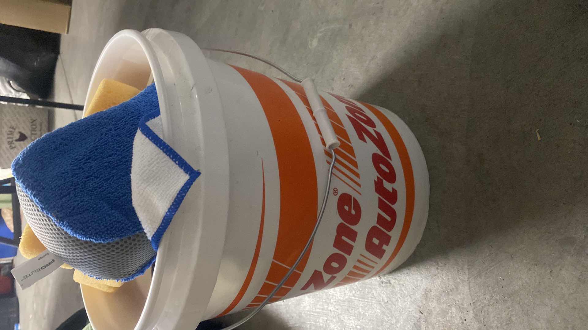 Photo 1 of CAR CLEANING SUPPLIES WITH BUCKET