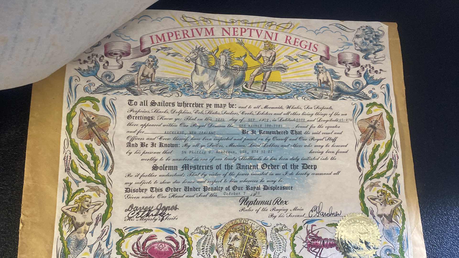 Photo 1 of MERCHANT SHIP RECOGNITION MANUAL & MENU FROM CROSSING THE EQUATOR