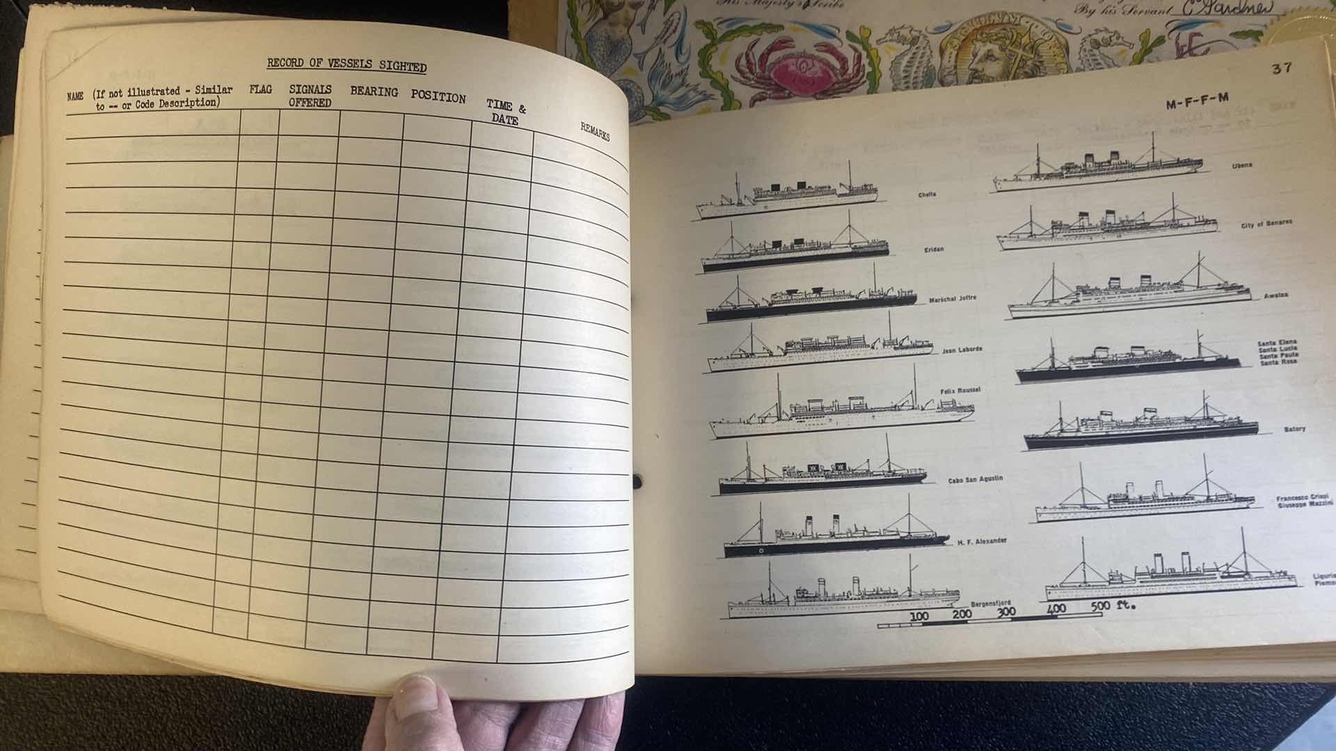 Photo 1 of MERCHANT SHIP RECOGNITION MANUAL & MENU FROM CROSSING THE EQUATOR