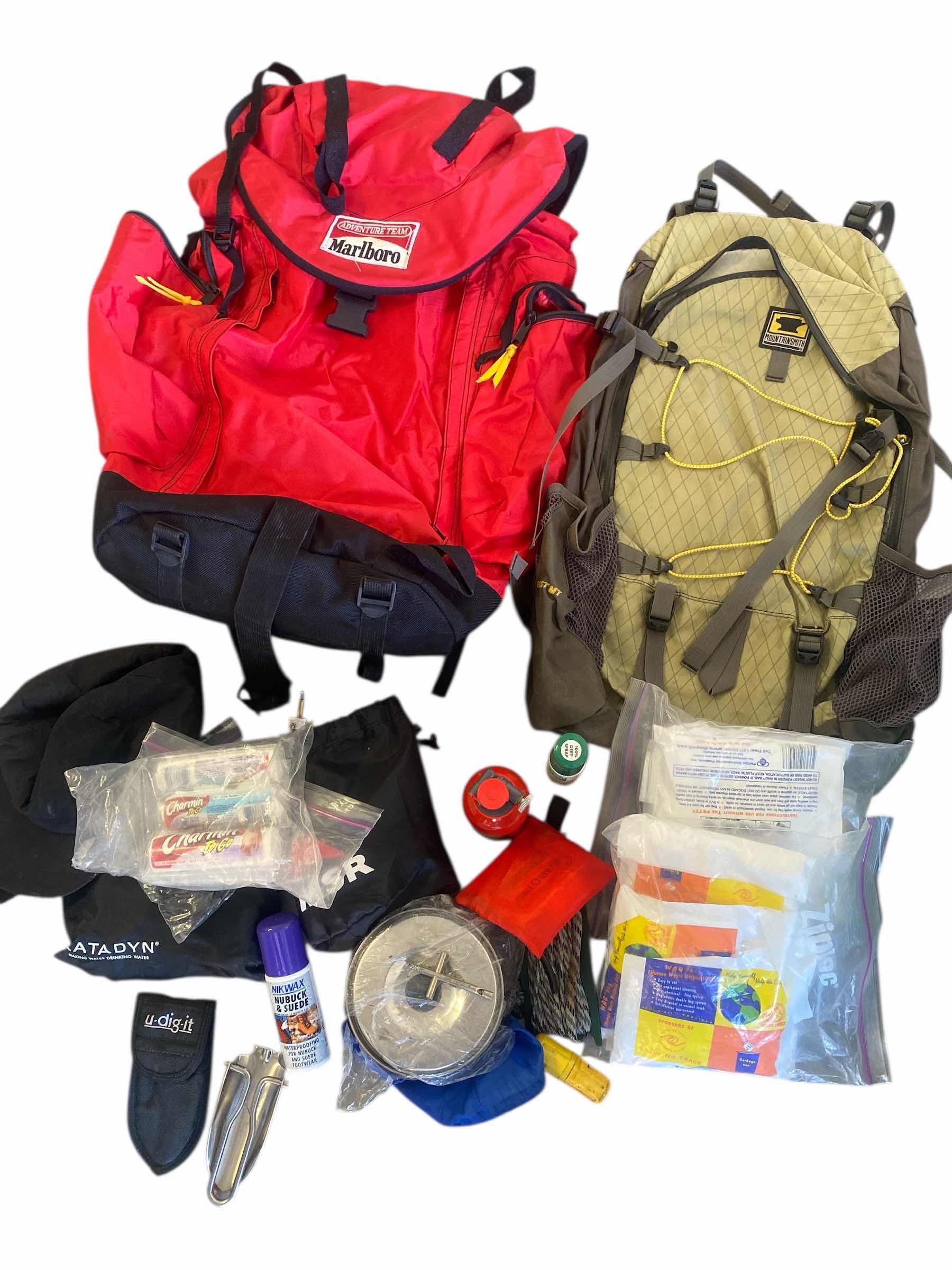 Photo 1 of 2 LARGE BACKPACKS & HIKING SUPPLIES IN TOTE