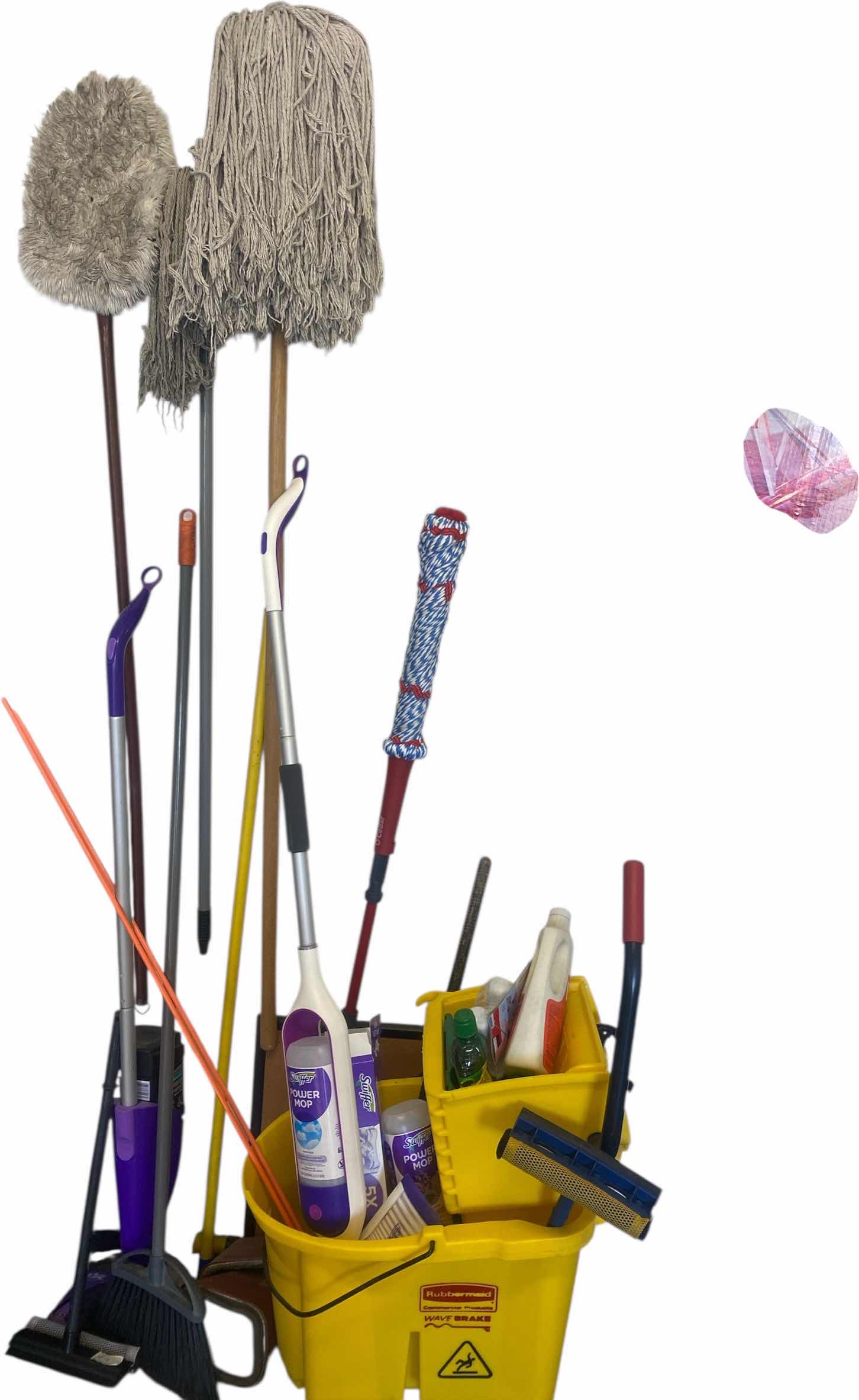 Photo 1 of CLEANING SUPPLIES - MOPS BROOMS BUCKET & MORE