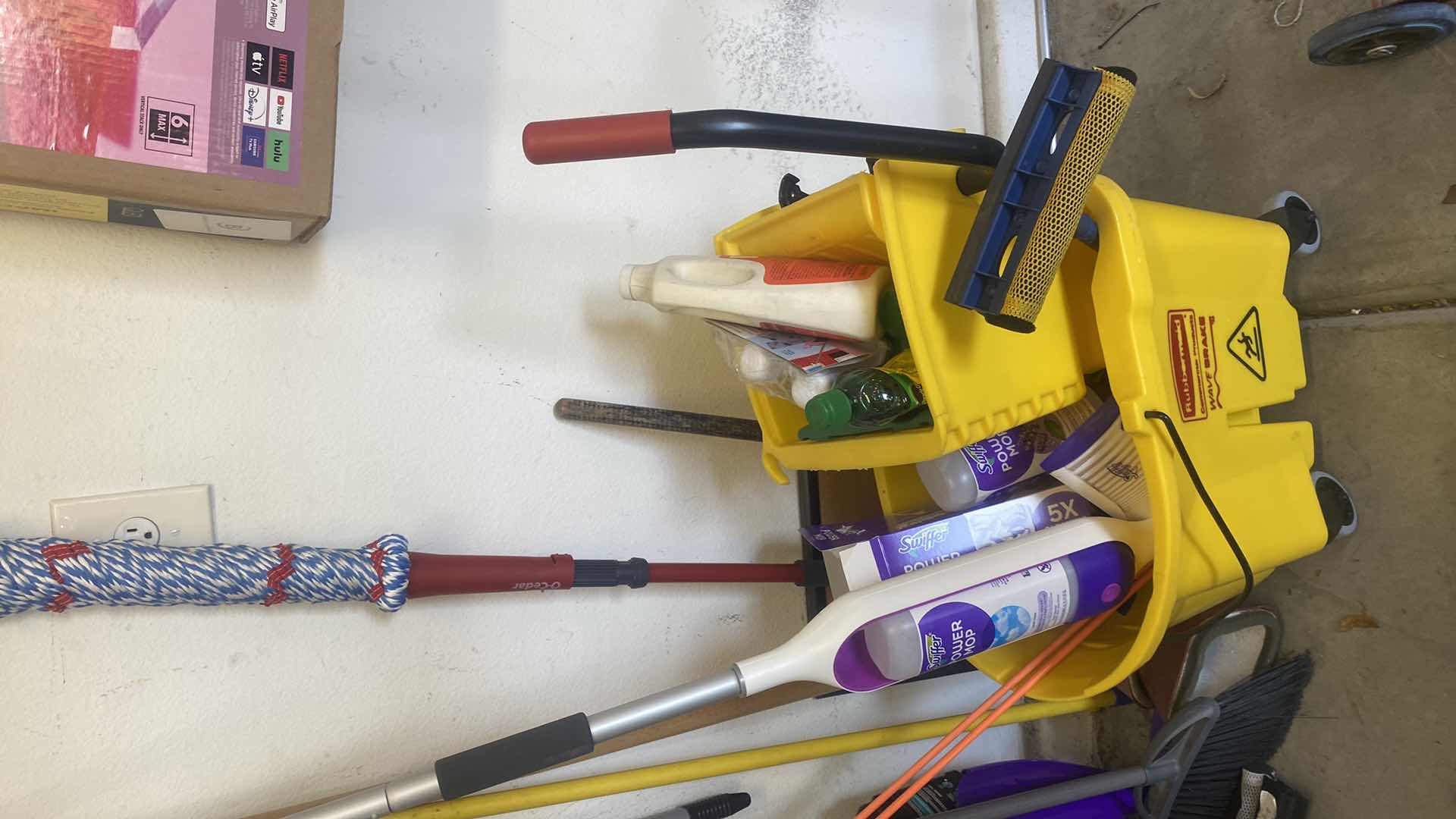 Photo 1 of CLEANING SUPPLIES - MOPS BROOMS BUCKET & MORE