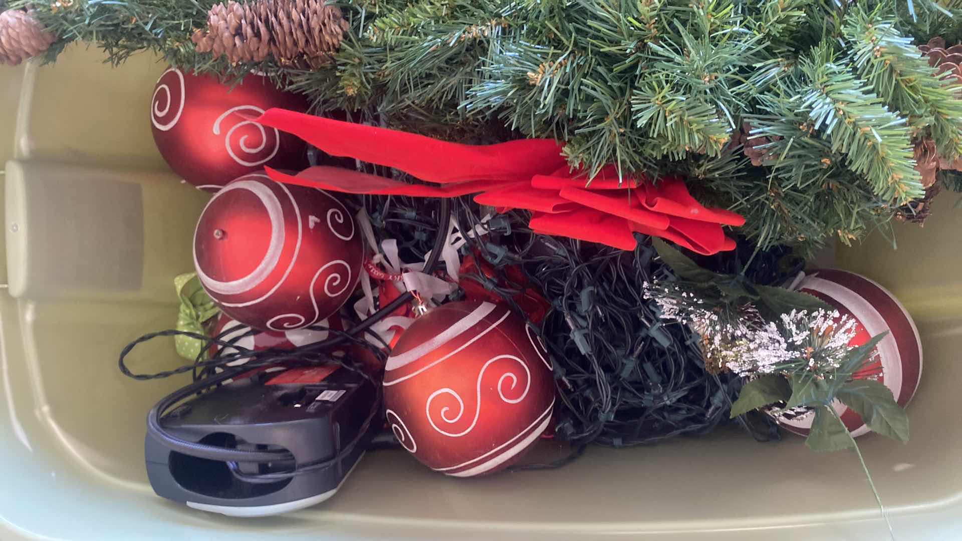 Photo 1 of 2 TOTES & 1 BOX CHRISTMAS DECORATIONS