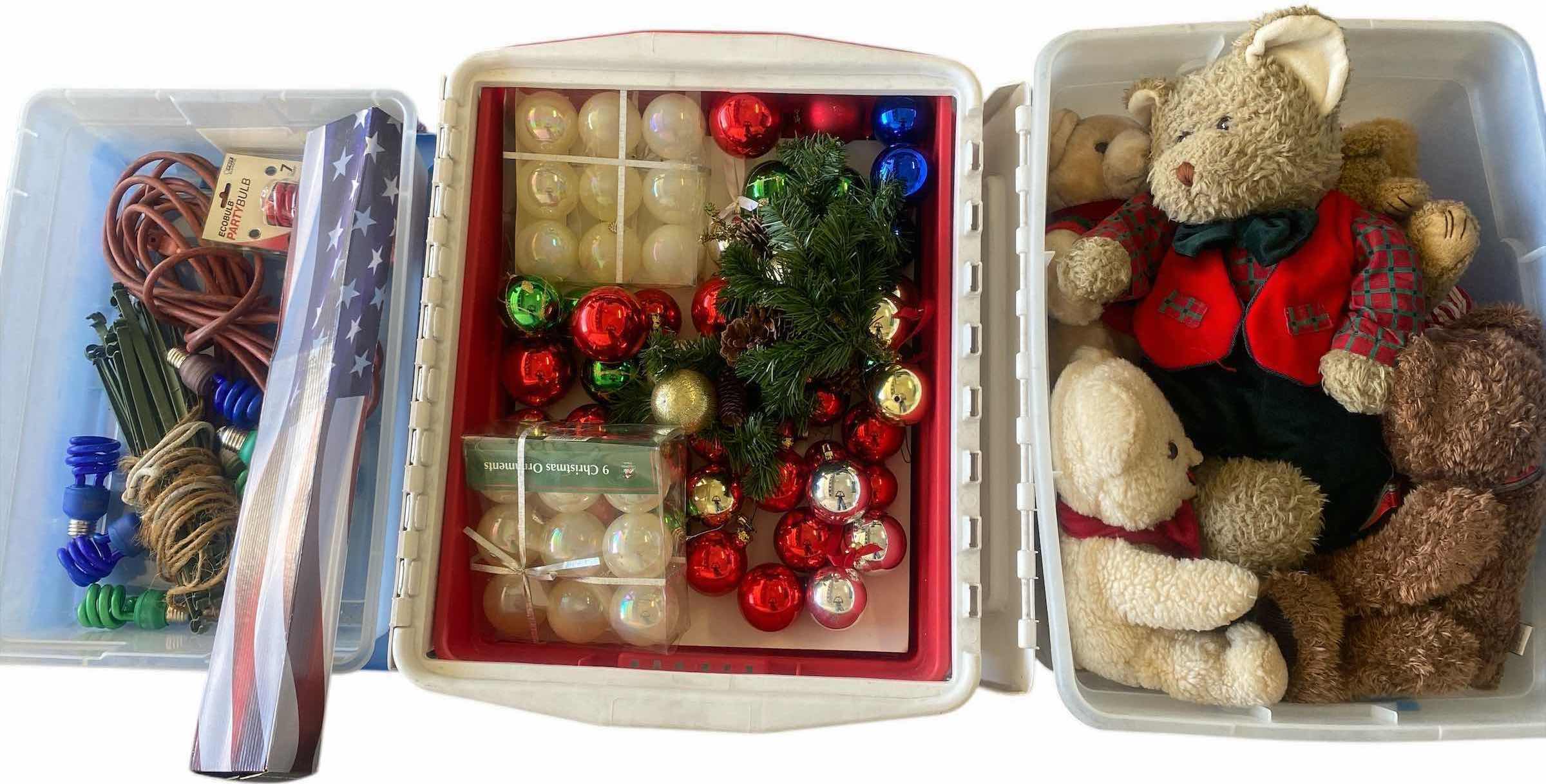 Photo 1 of 3 TOTES CHRISTMAS BALLS BEARS & ELECTRICAL