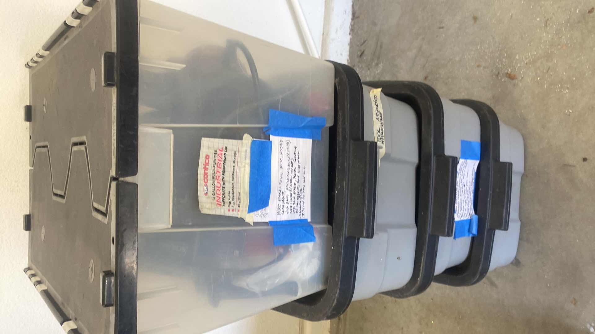 Photo 1 of 4 TOTES MISC GARAGE & HOUSEHOLD ITEMS