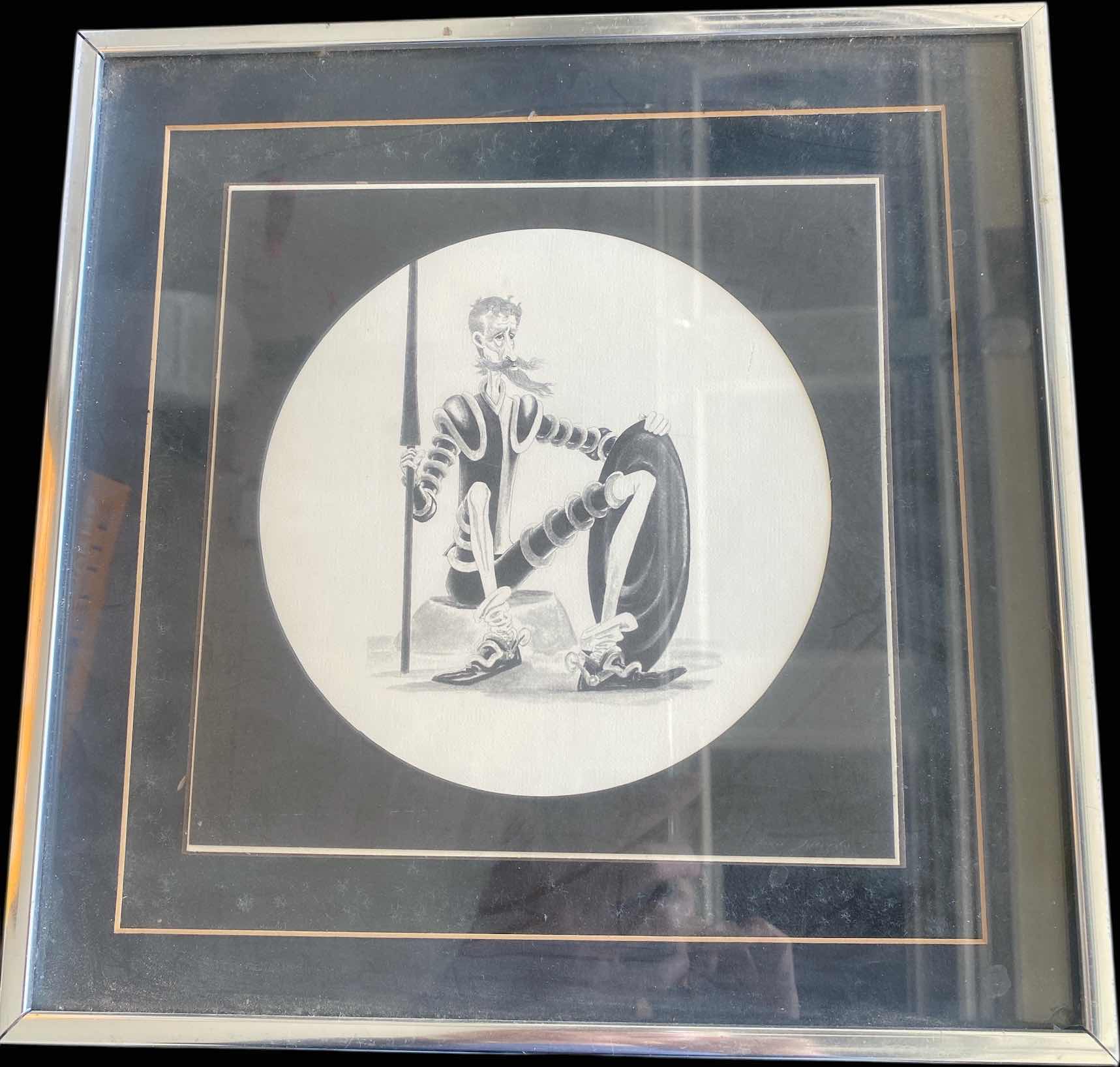 Photo 1 of FRAMED DRAWING IF DON QUIOTE ARTWORK 12” x 12”