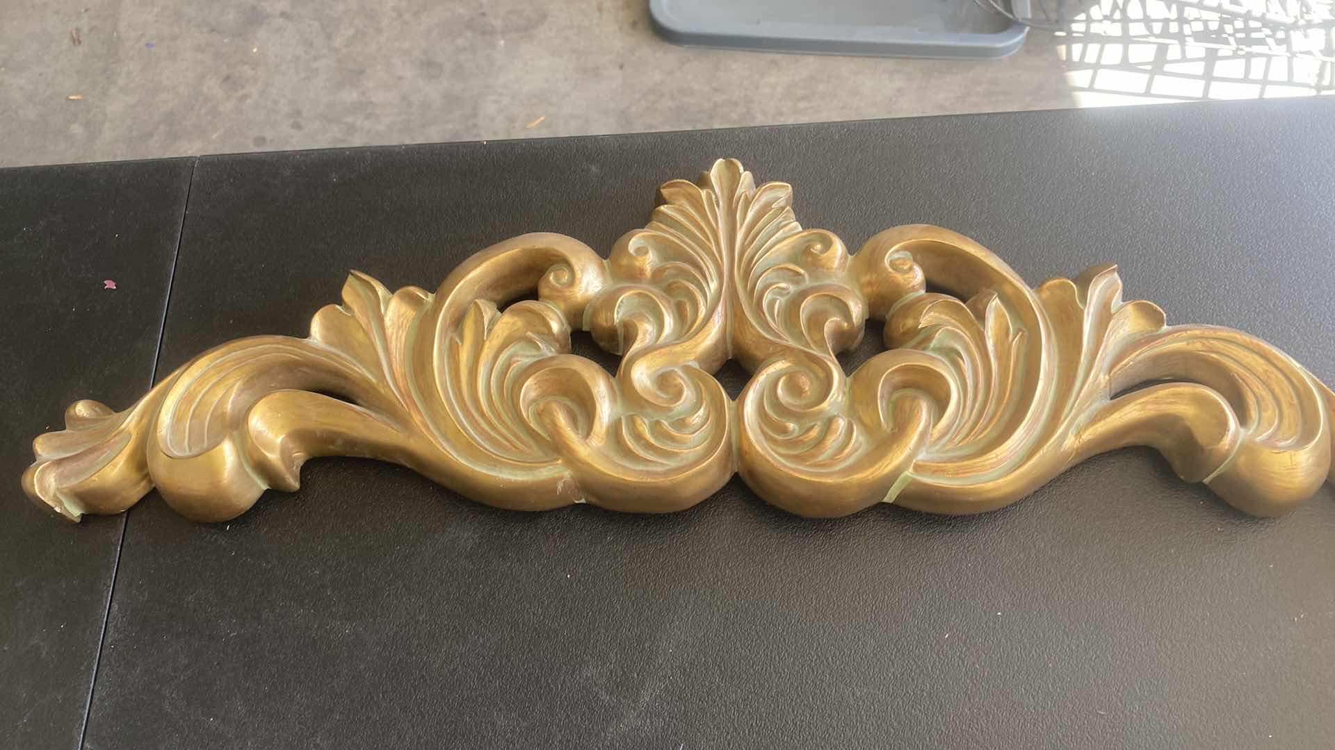 Photo 1 of GOLD RESIN WALL PLAQUE 31” x 8 1/2”