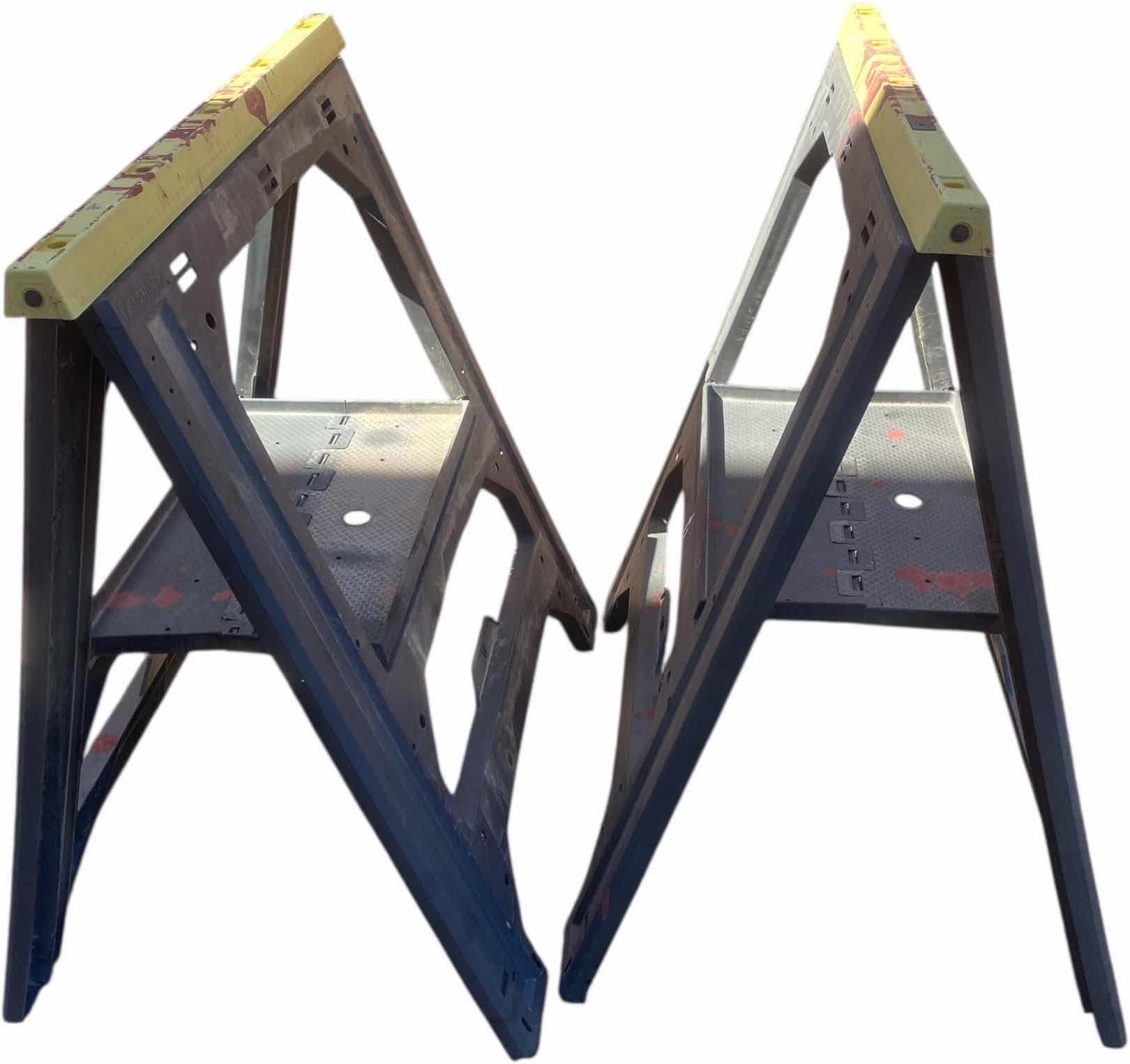 Photo 1 of PAIR OF COLLAPSABLE PLASTIC SAWHORSES