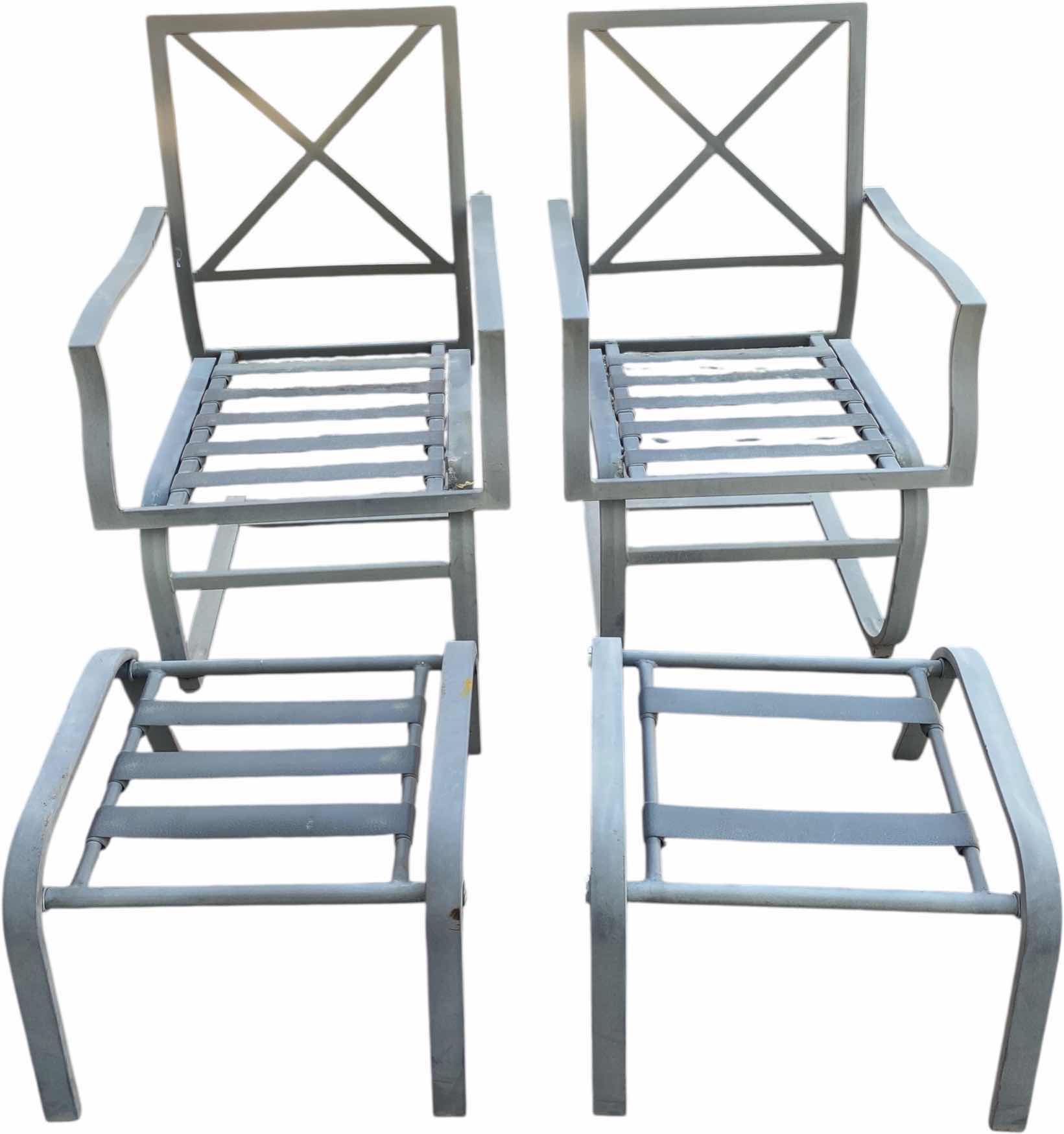 Photo 1 of PATIO SET - 4 PIECE ALUMINUM CHAIRS & OTTOMANS (no cushions)