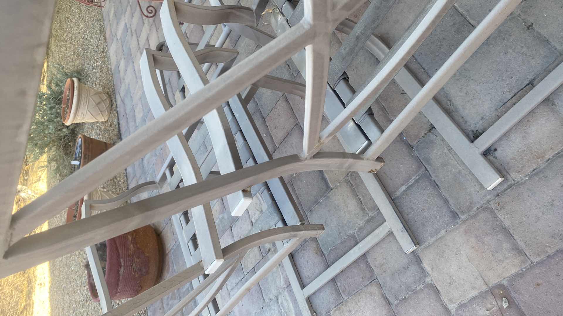 Photo 1 of PATIO SET - 4 PIECE ALUMINUM CHAIRS & OTTOMANS (no cushions)