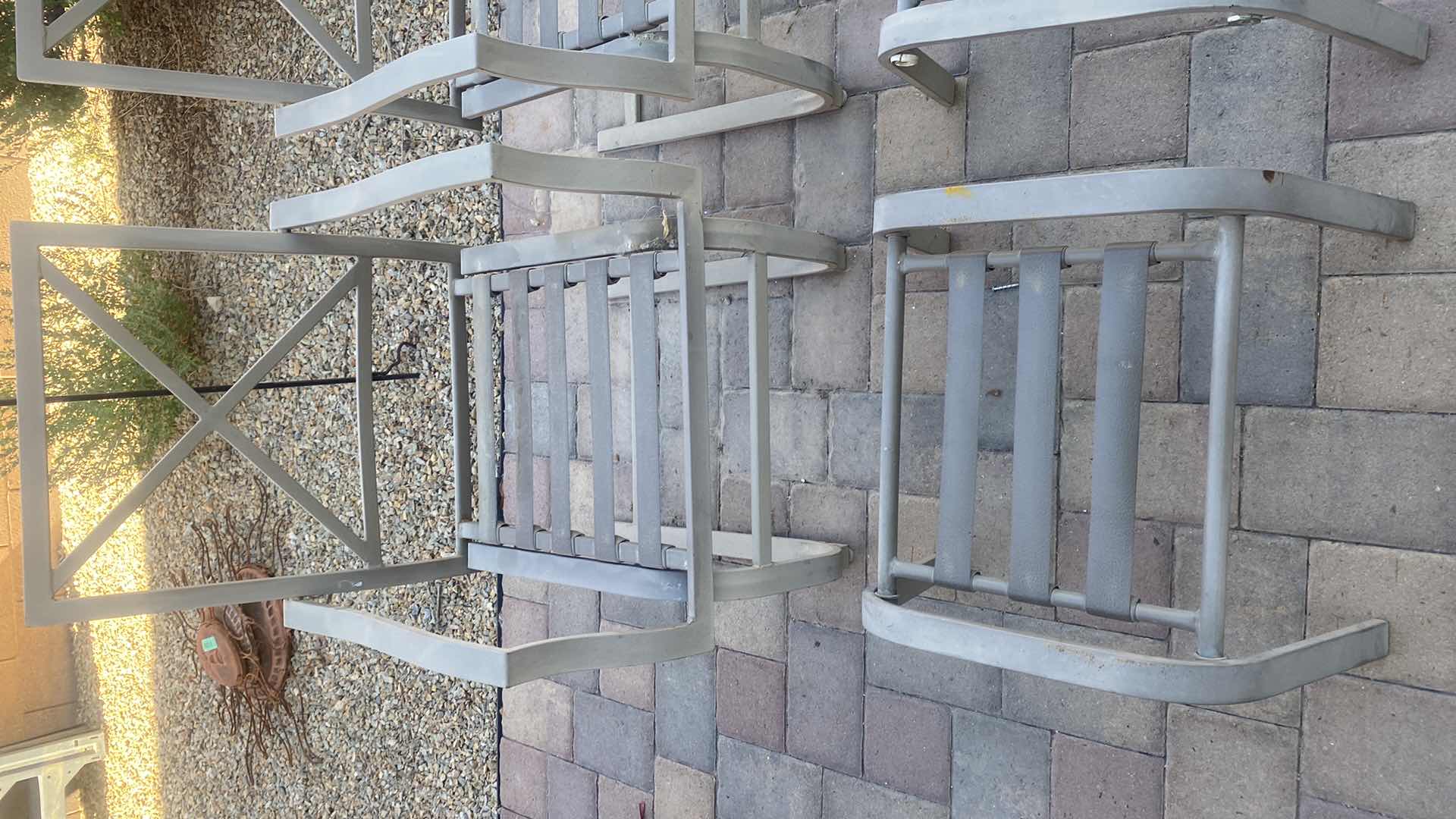 Photo 1 of PATIO SET - 4 PIECE ALUMINUM CHAIRS & OTTOMANS (no cushions)