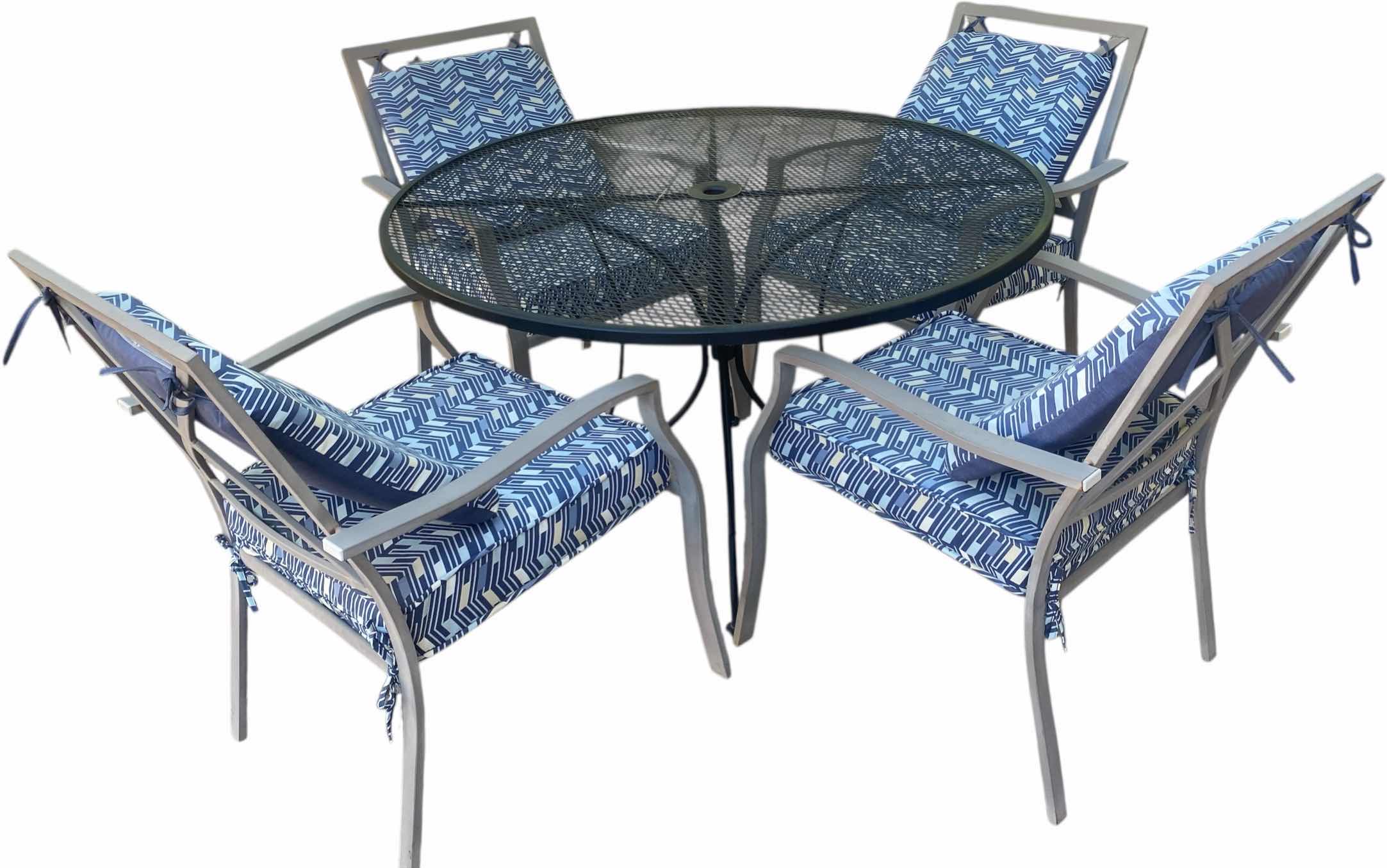 Photo 1 of 48” ROUND MESH PATIO SET WITH 4 CHAIRS H29”