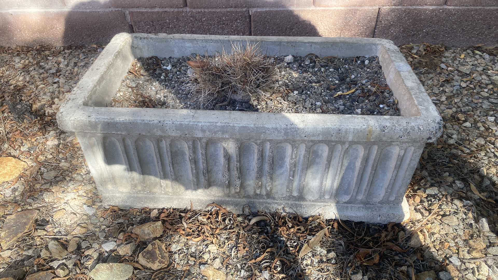 Photo 1 of HEAVY CONCRETE PLANTER 25” x 13” H10” (two available each sold separately)