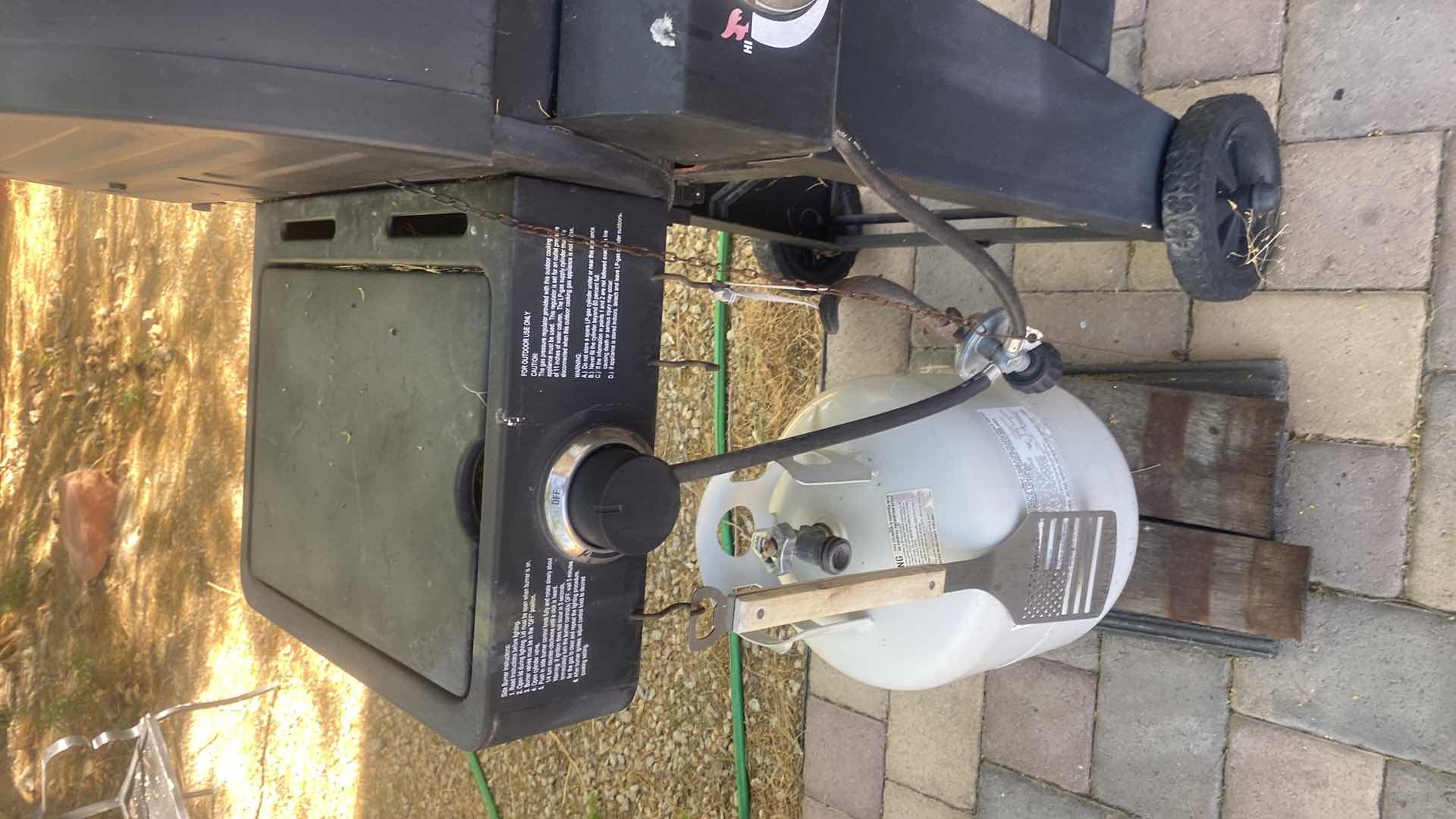 Photo 1 of PROFESSIONAL CHAR-GRILLER WITH PROPANE TANK 66“ x 25“ H53”