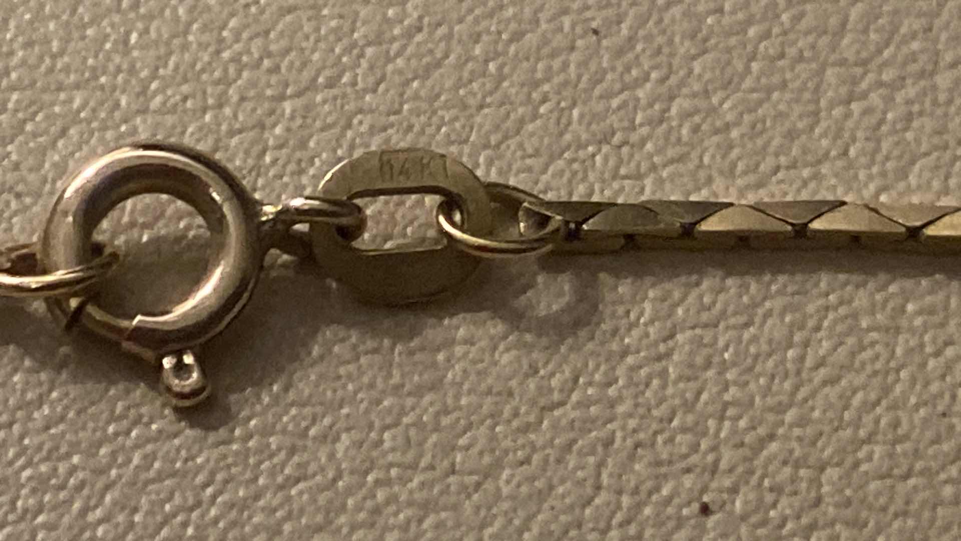 Photo 1 of 14K GOLD  VATICAN LIBRARY COLLECTION RED ENAMELED CROSS 23” NECKLACE FROM ITALY, CHAIN WEIGHT 6.16g