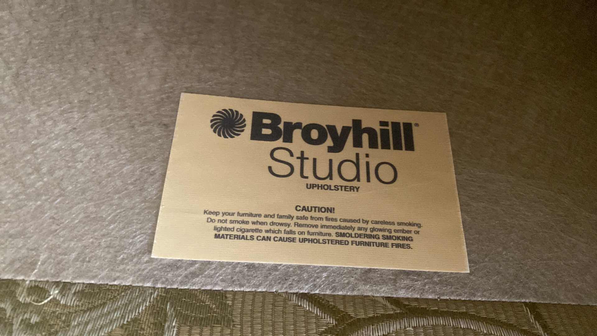 Photo 1 of 88” BROYHILL STUDIO GOLD FABRIC ROLLED ARMS SOFA (sofa, and toss pillows only, other items sold separately)(loveseat also available)