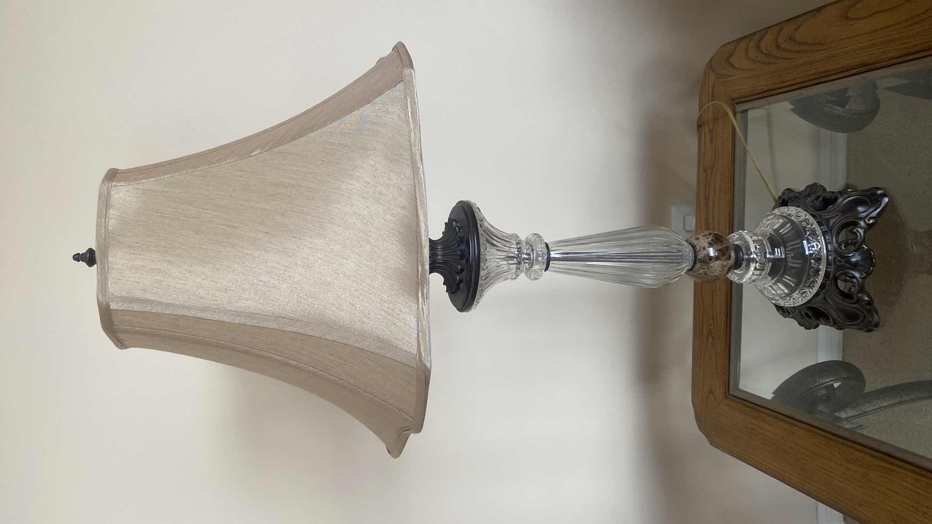 Photo 1 of GLASS & METAL TABLE LAMP H34”