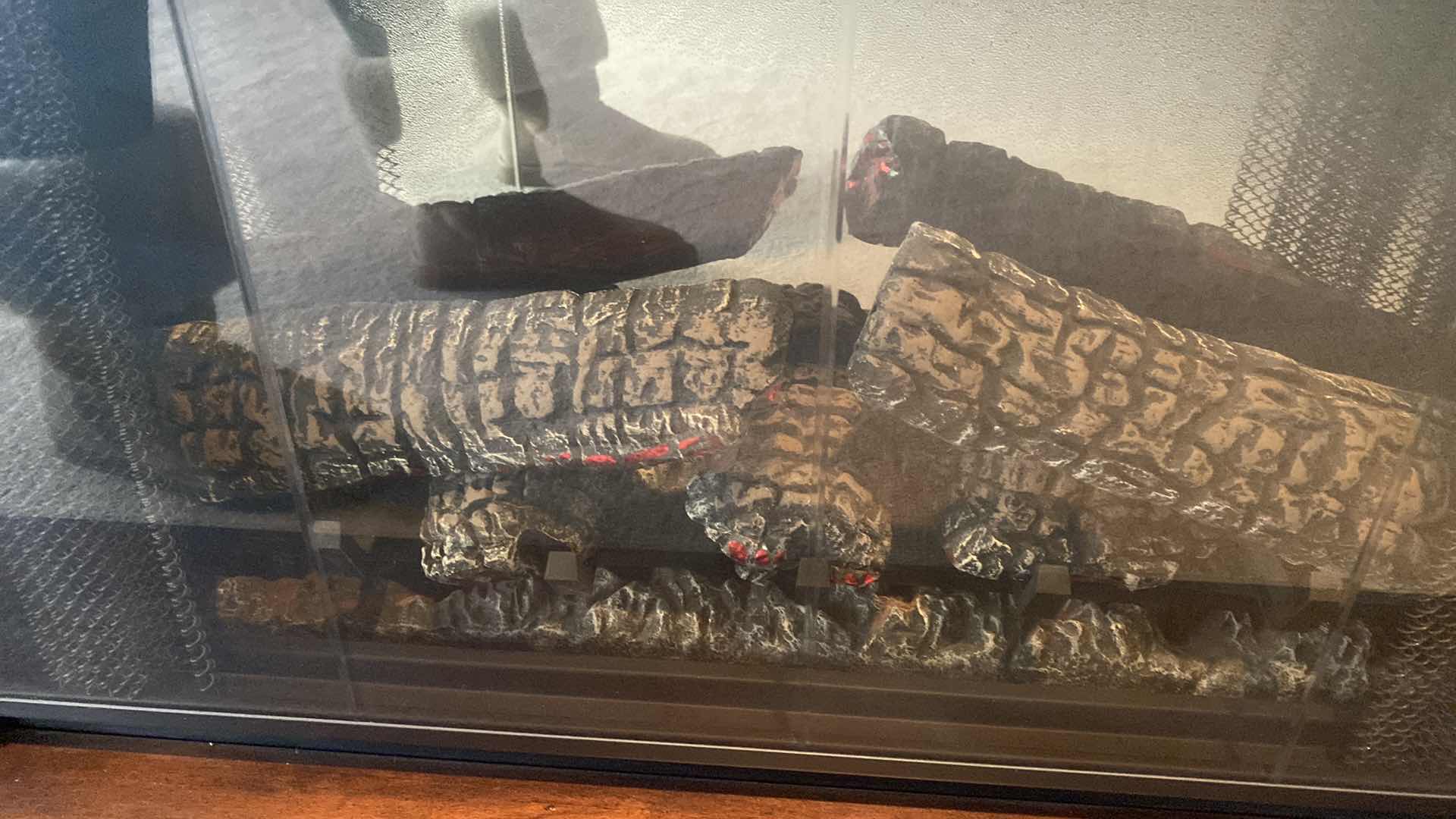 Photo 1 of SYMPHONY ELECTRIC FIREPLACE IN WOOD CABINET WITH ACANTHUS LEAF DETAIL (WITH MANUAL, TURNS ON, 2 REMOTES 64“ x 21“ H 48”