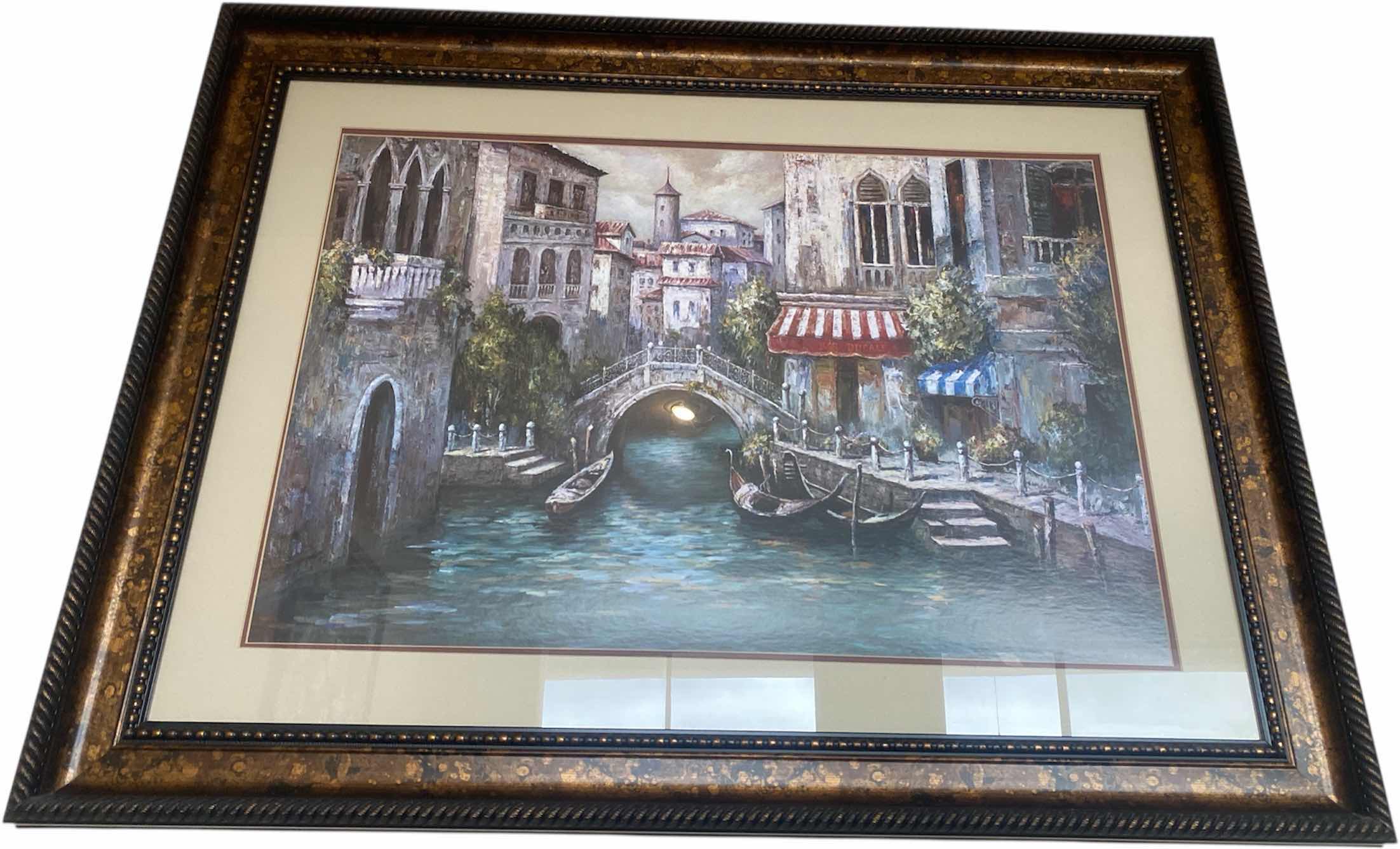 Photo 1 of ORNATE WOOD FRAMED ART PRINT “VENIZIA PETITE I” SIGNED GIANNI MANCINI ARTWORK 46“ x 34“