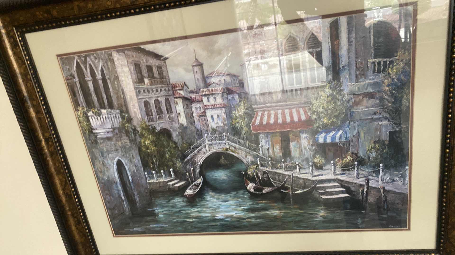 Photo 1 of ORNATE WOOD FRAMED ART PRINT “VENIZIA PETITE I” SIGNED GIANNI MANCINI ARTWORK 46“ x 34“
