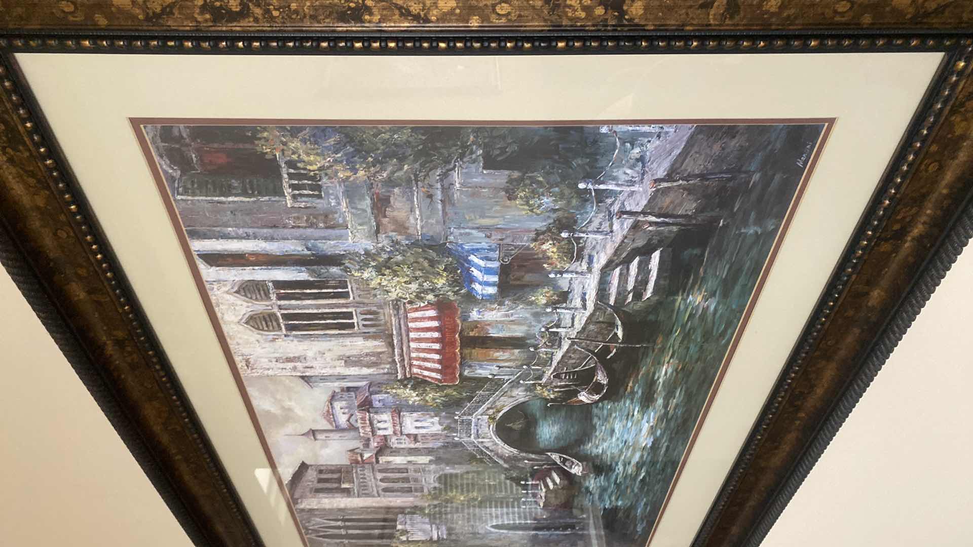 Photo 1 of ORNATE WOOD FRAMED ART PRINT “VENIZIA PETITE I” SIGNED GIANNI MANCINI ARTWORK 46“ x 34“