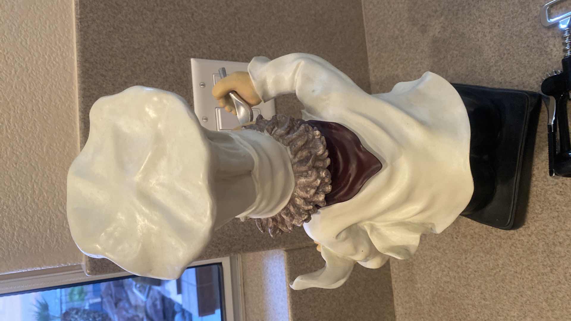 View 6 of RESIN CAST CHEF WINE HOLDER WITH WINE OPENER (wine not included) H18”