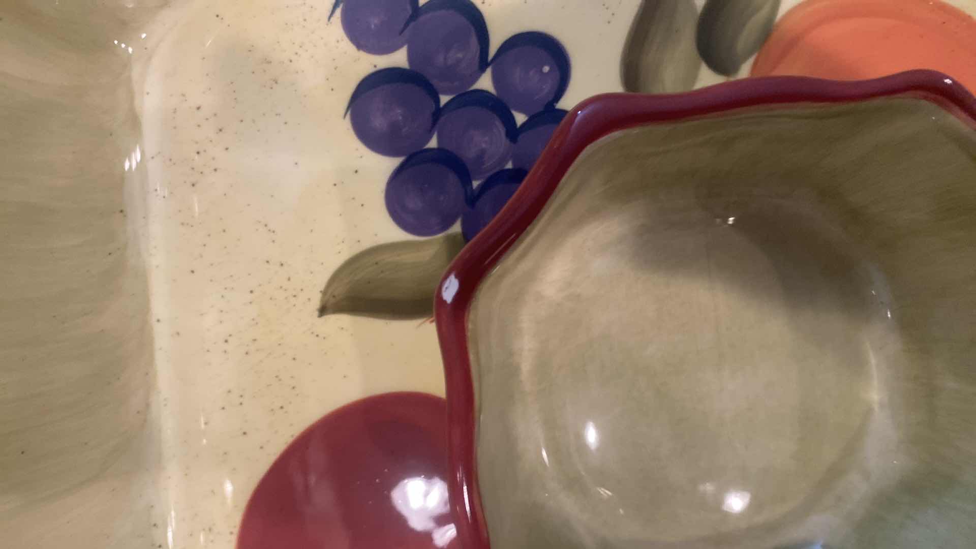 Photo 1 of 8-PIECE CERAMIC FRUIT MOTIF SERVE WARE