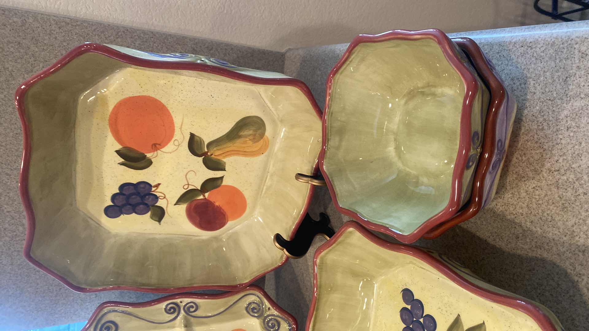 Photo 1 of 8-PIECE CERAMIC FRUIT MOTIF SERVE WARE