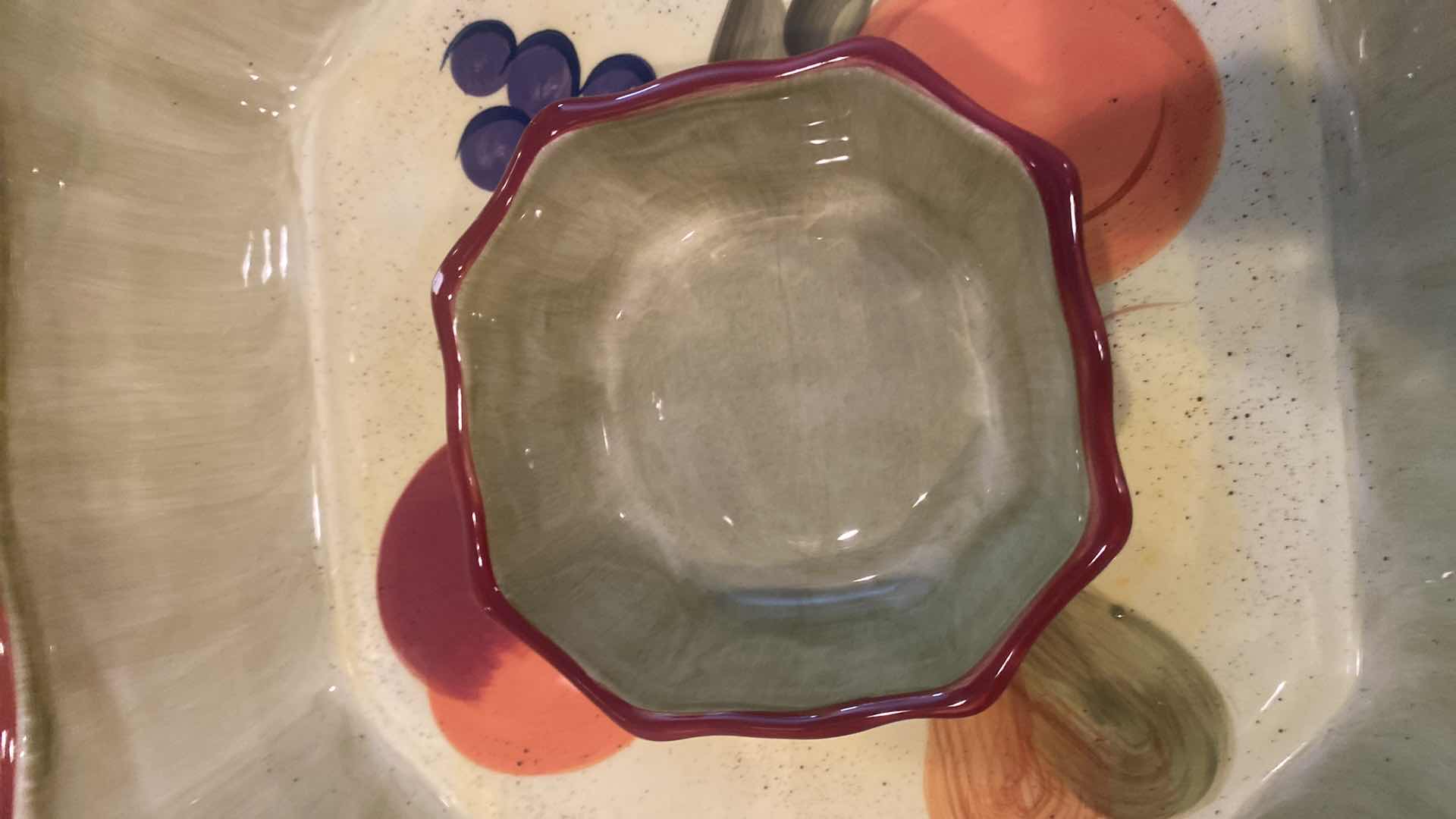 Photo 1 of 8-PIECE CERAMIC FRUIT MOTIF SERVE WARE