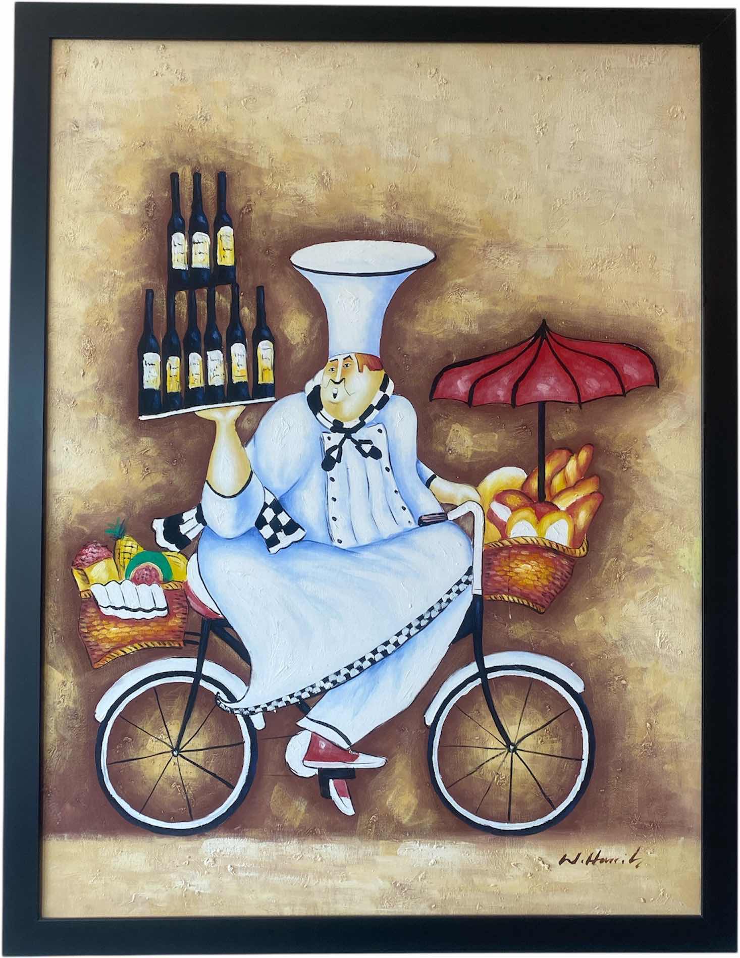 Photo 1 of FRAMED CHEF PRINT ON CANVAS SIGNED ARTWORK 39 1/2” x 51”