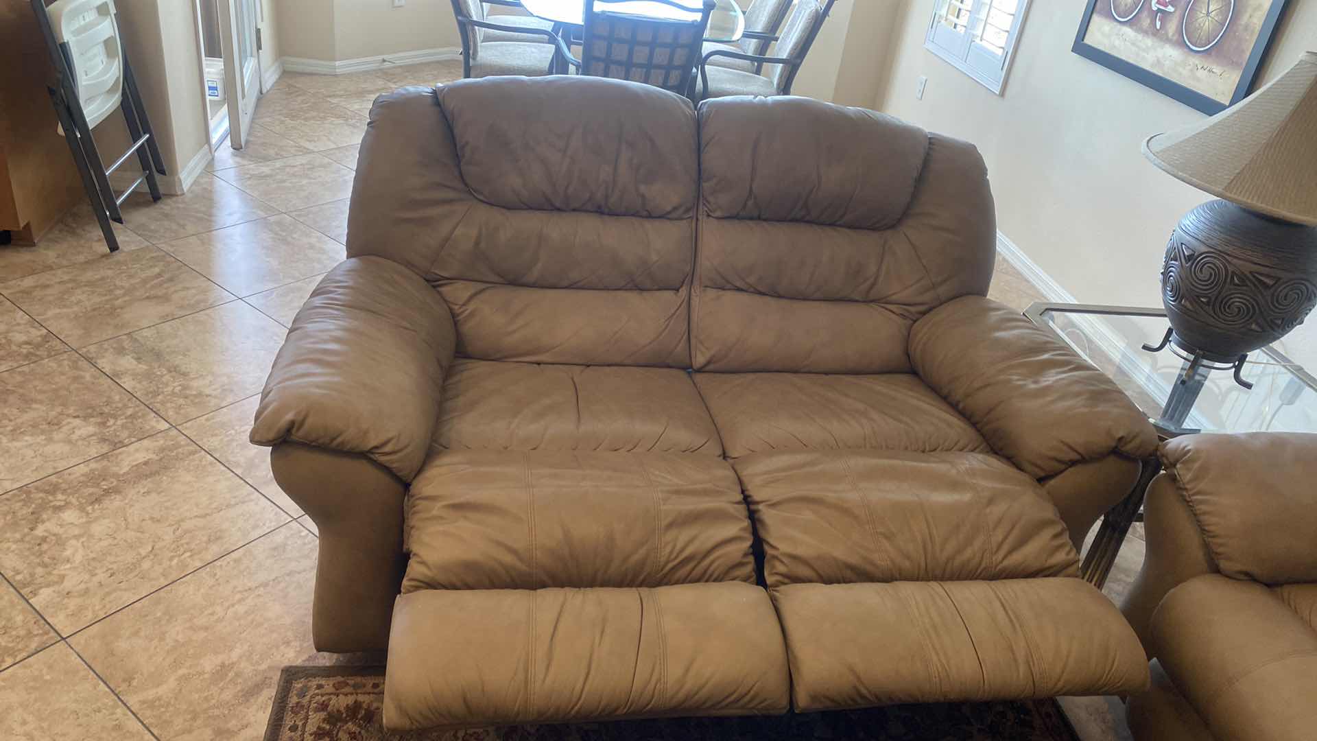 Photo 1 of 66” BONDED LEATHER LOVE SEAT WITH MANUAL RECLINE (SOFA available also, sold separately)