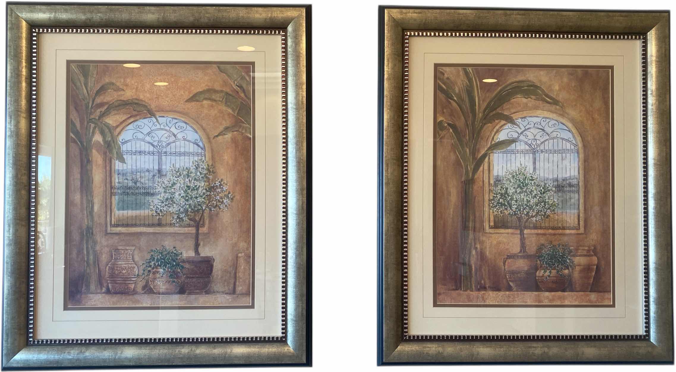 Photo 1 of 2-WOOD FRAMED PRINTS “WINDOW IN TROPICS” ARTWORK 29 1/2 x 34 1/ 2”