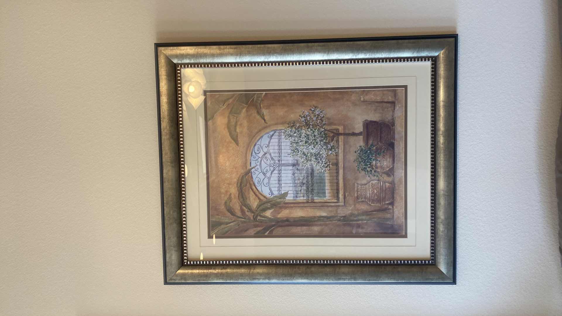 Photo 1 of 2-WOOD FRAMED PRINTS “WINDOW IN TROPICS” ARTWORK 29 1/2 x 34 1/ 2”