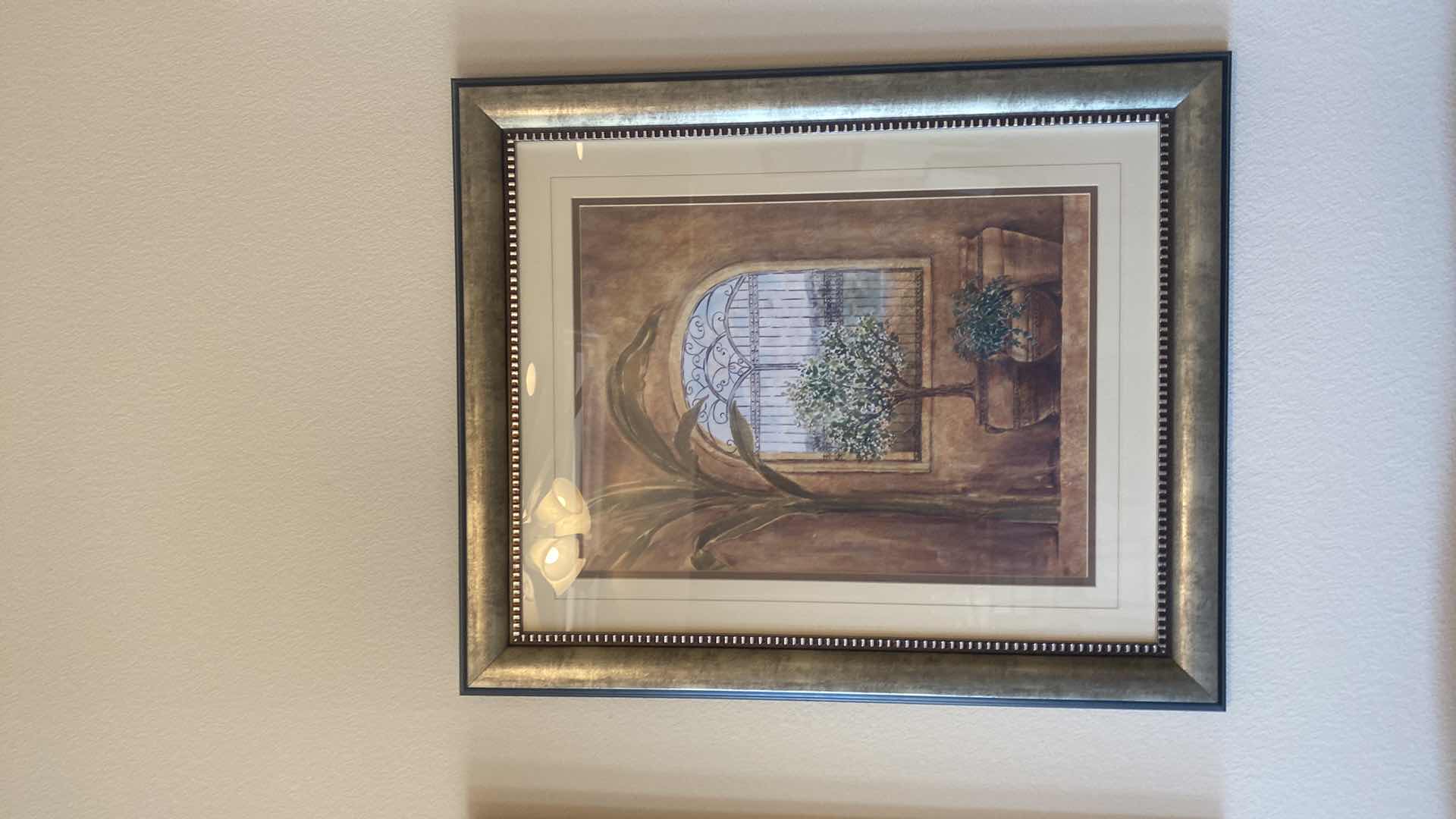 Photo 1 of 2-WOOD FRAMED PRINTS “WINDOW IN TROPICS” ARTWORK 29 1/2 x 34 1/ 2”