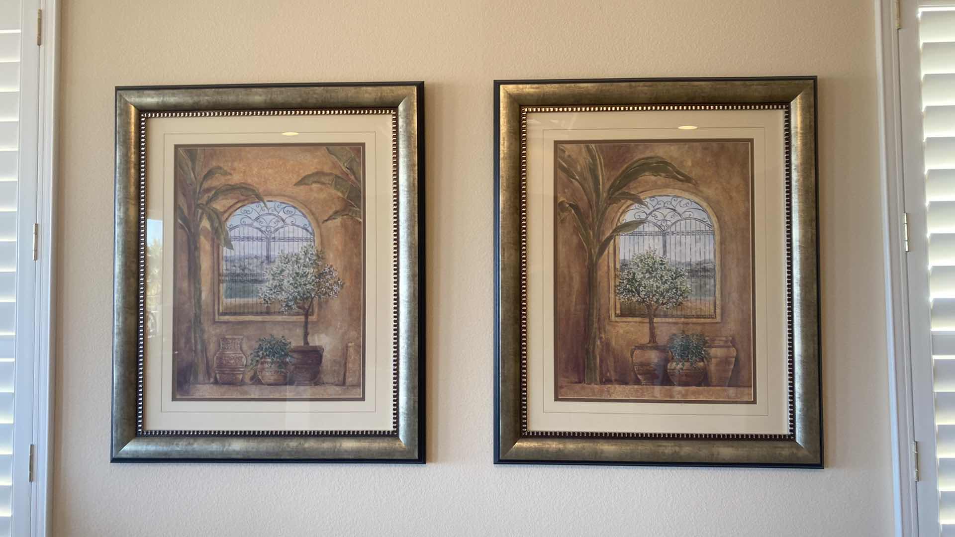 Photo 1 of 2-WOOD FRAMED PRINTS “WINDOW IN TROPICS” ARTWORK 29 1/2 x 34 1/ 2”