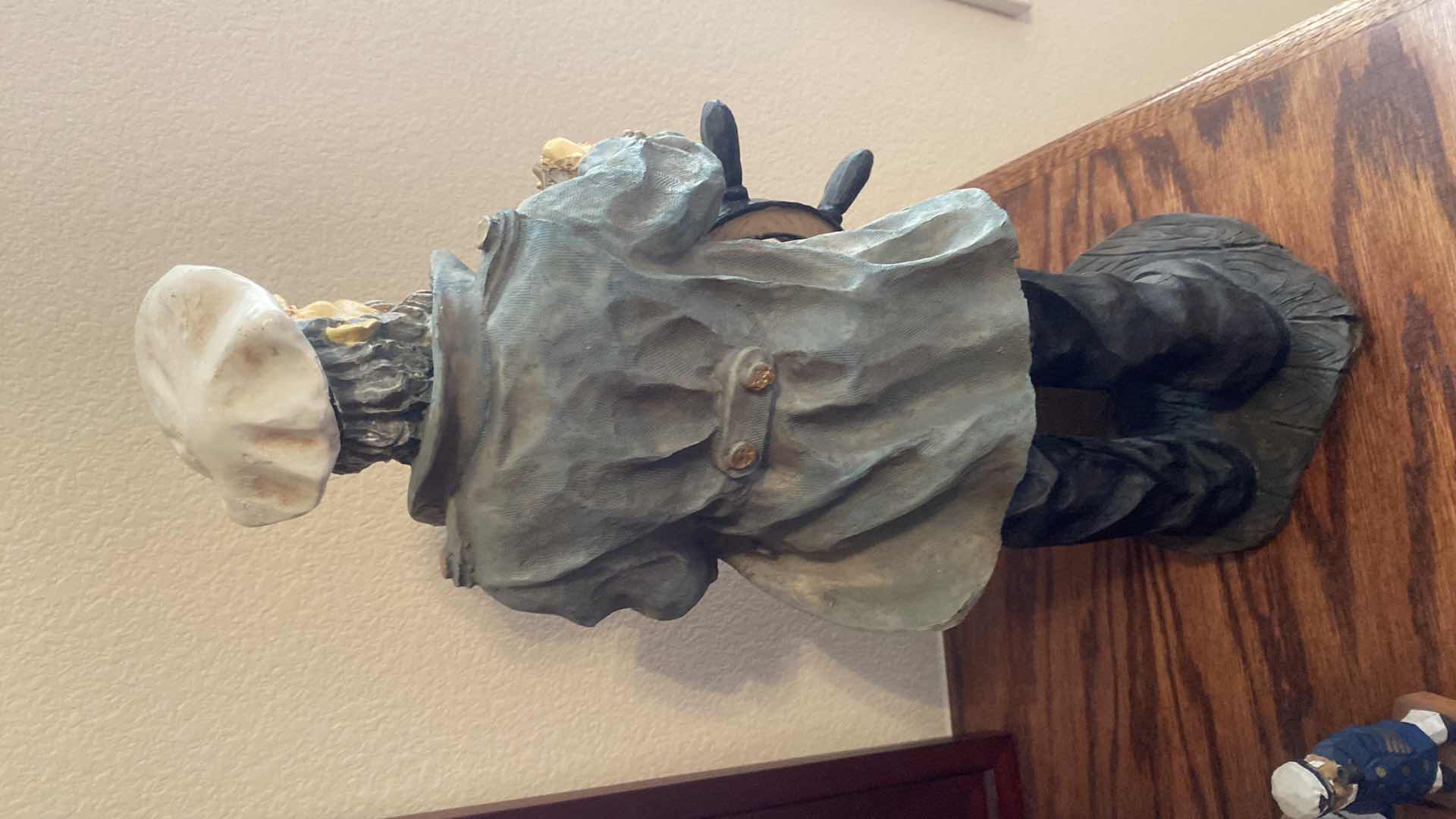 Photo 1 of 2 SMALL FIGURINES & HEAVY SEA CAPTAIN FIGURINE H18”